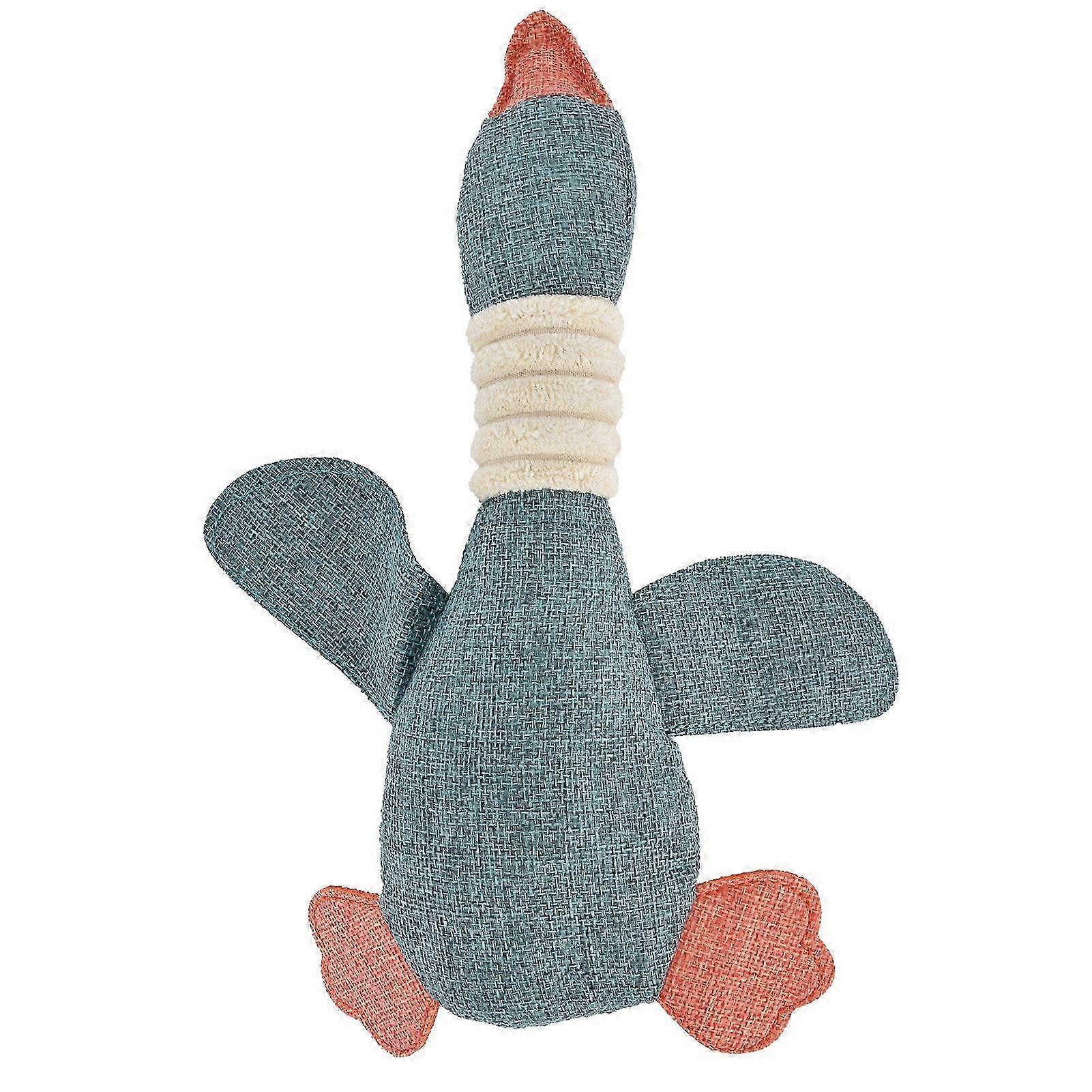 Cute Duck Shape Dog Toy for Biting, Chewing and Teeth Cleaning Training Accessory 30cm Blue