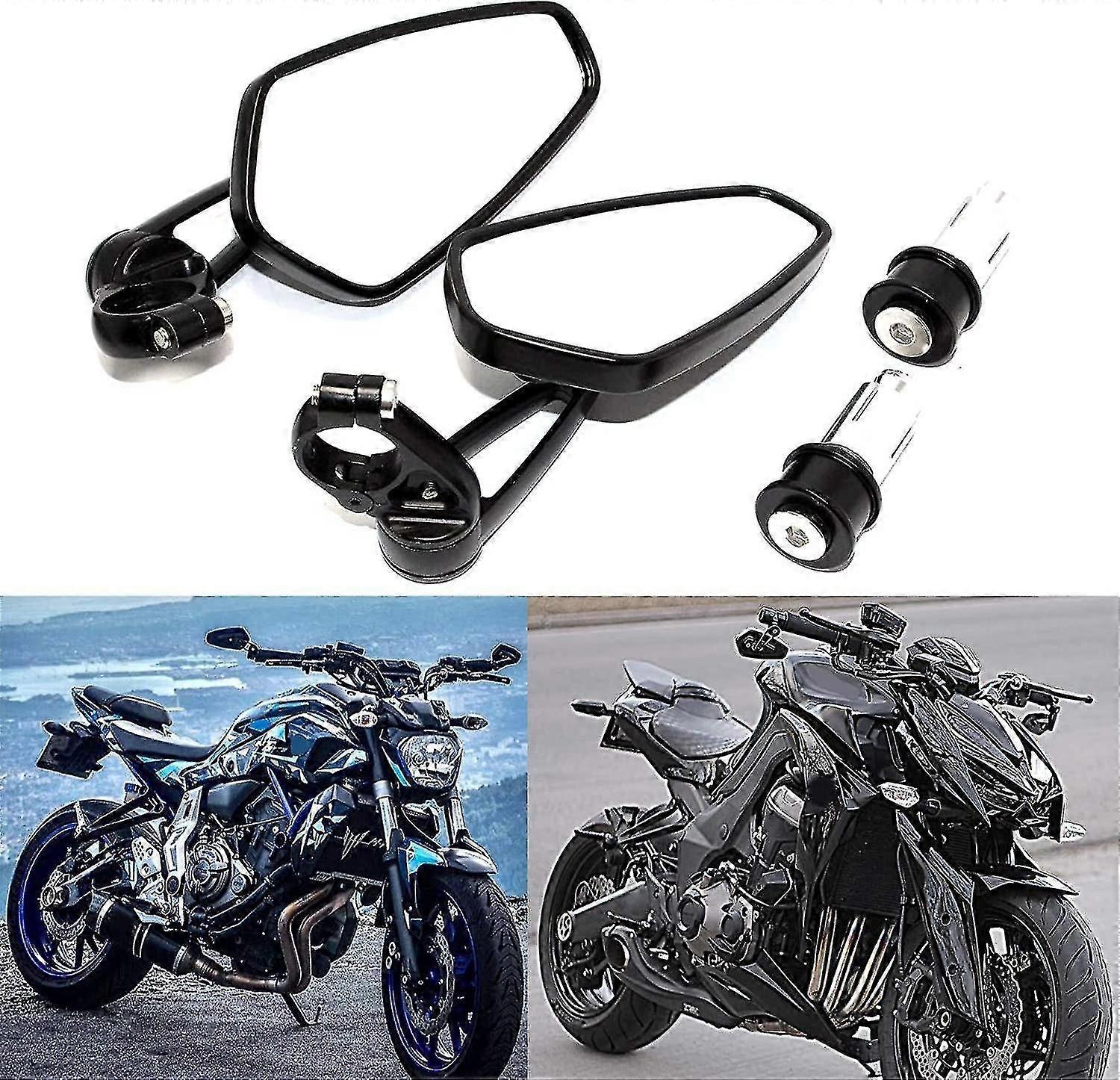 Motorcycle Handlebar Mirrors for Compatible Models (Black) A282