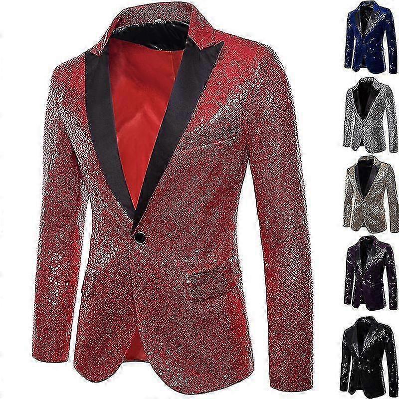 Men's Sequined Casual Blazer Suitable for Various Occasions