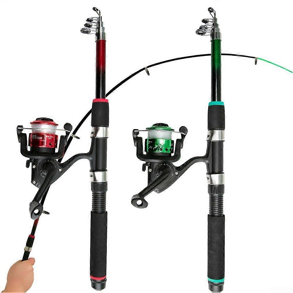 AllinOne Fishing Starter Set with Rod, PreSpooled Reel, and Tackle Box  Red Rod Set
