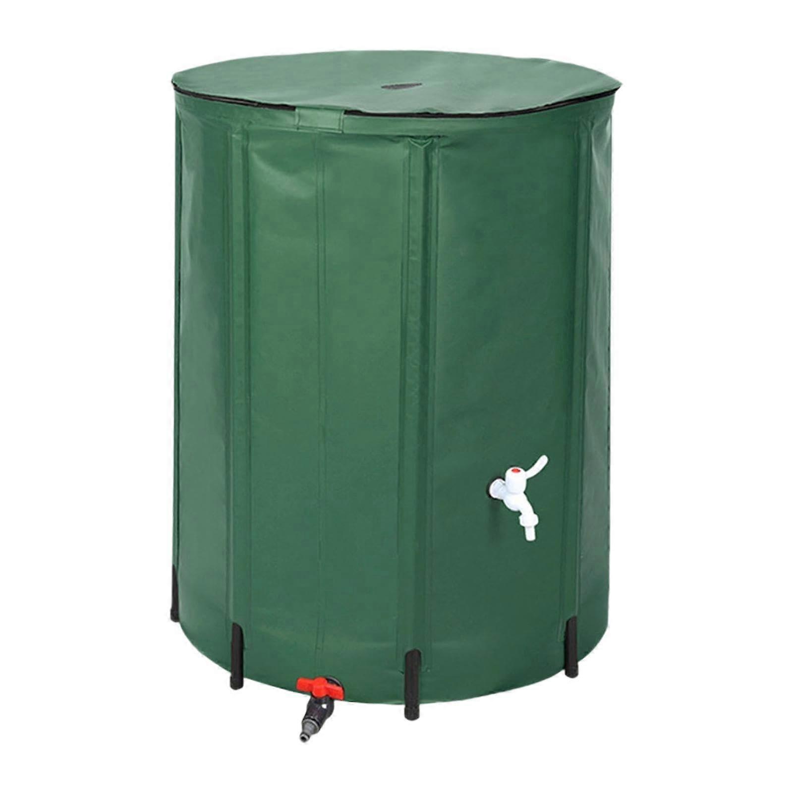 Green Foldable Water Butt, Convenient Filling and Pouring, Versatile Rainwater Container, Water Collection Container 200L.