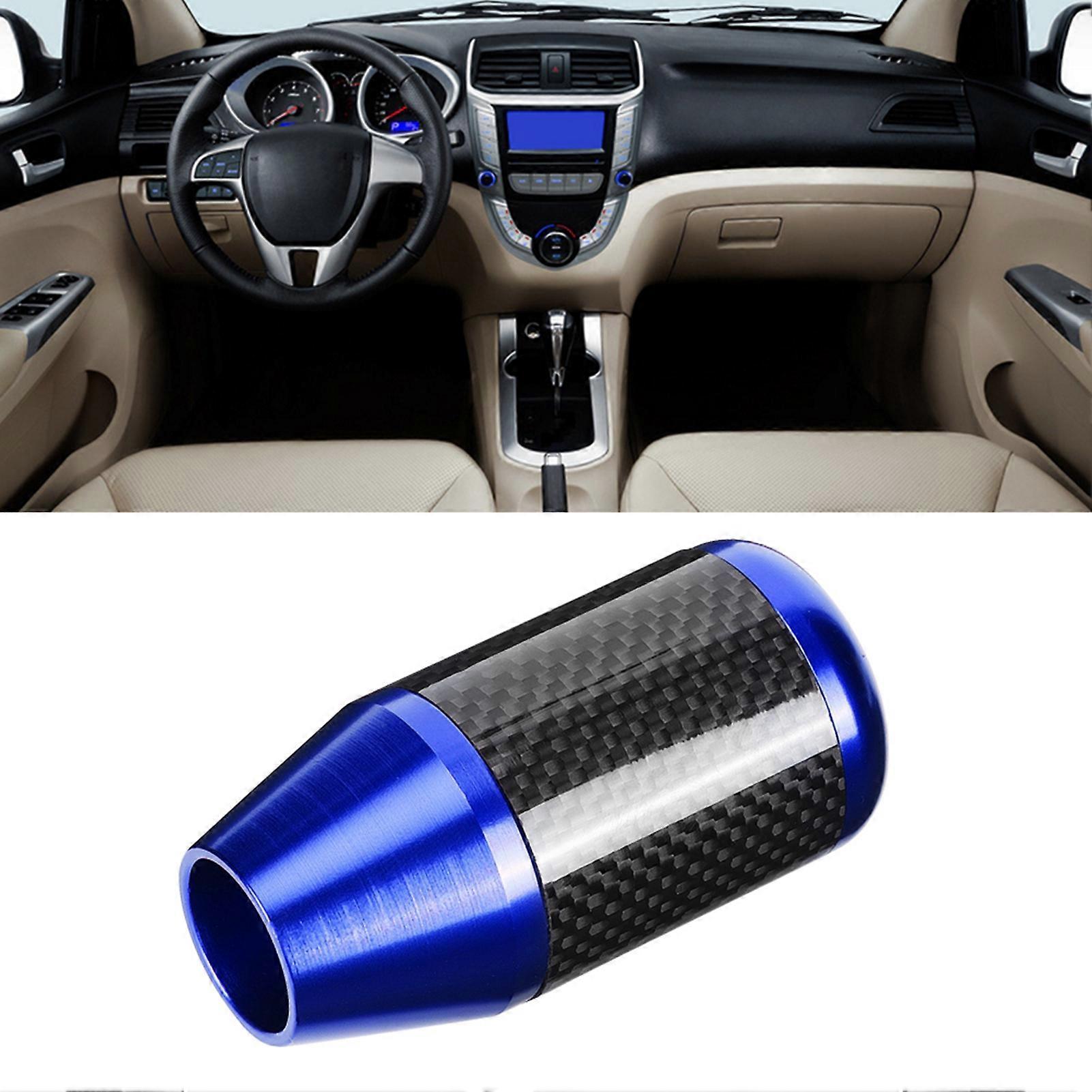 Universal Carbon Fiber Automatic Wave Stick Head Shift Knob Modification Accessory(Red)