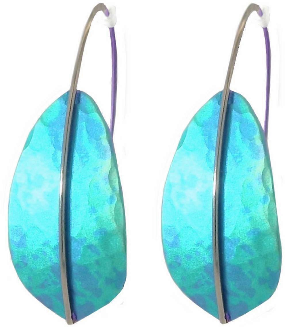 Ti2 Titanium Shield Drop Earrings - Green