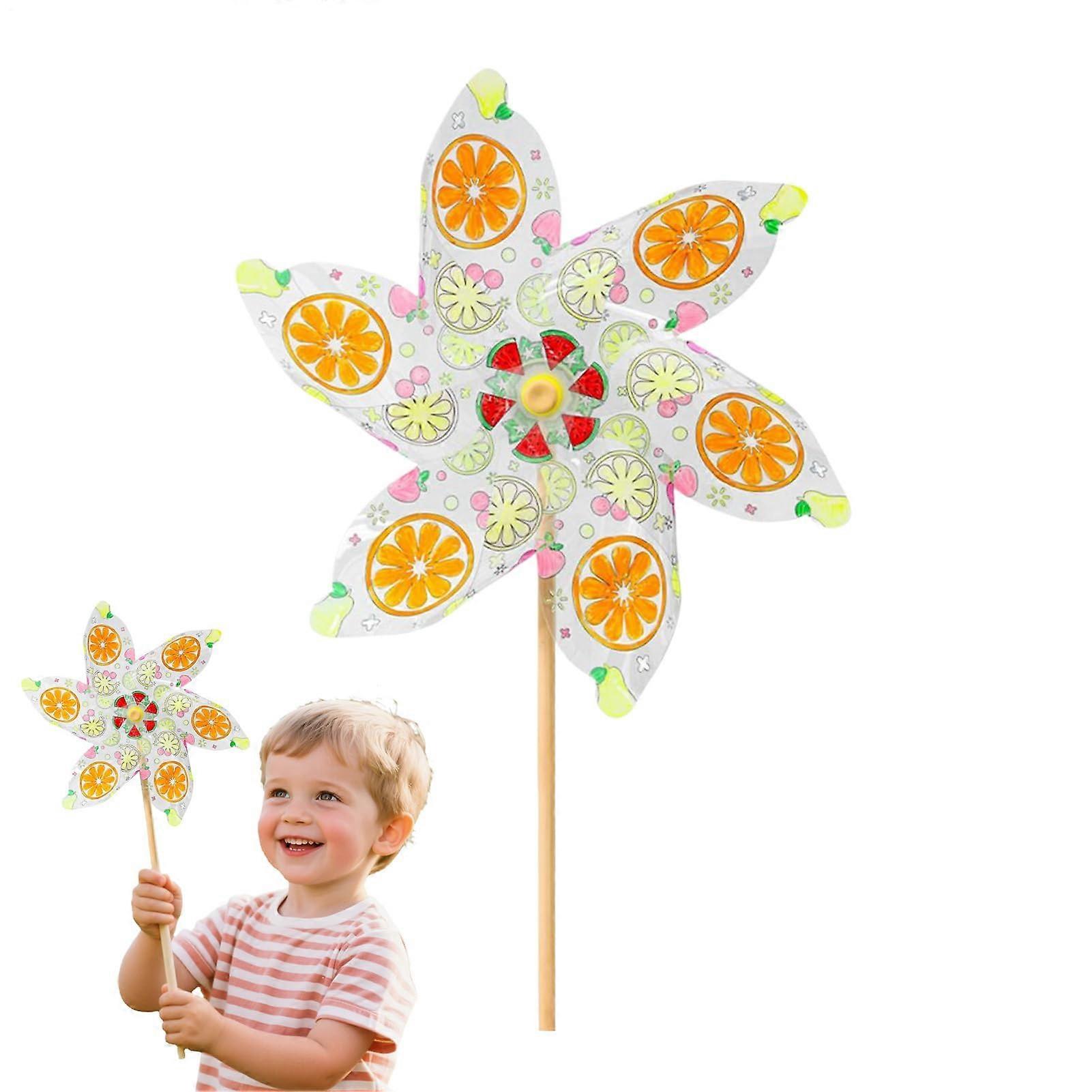 Wind Turbine Craft Kit for Kids Handmade Wind Spinner for Crafting, Creative DIY Building Set with Color Design for Outdoors Educational Toy