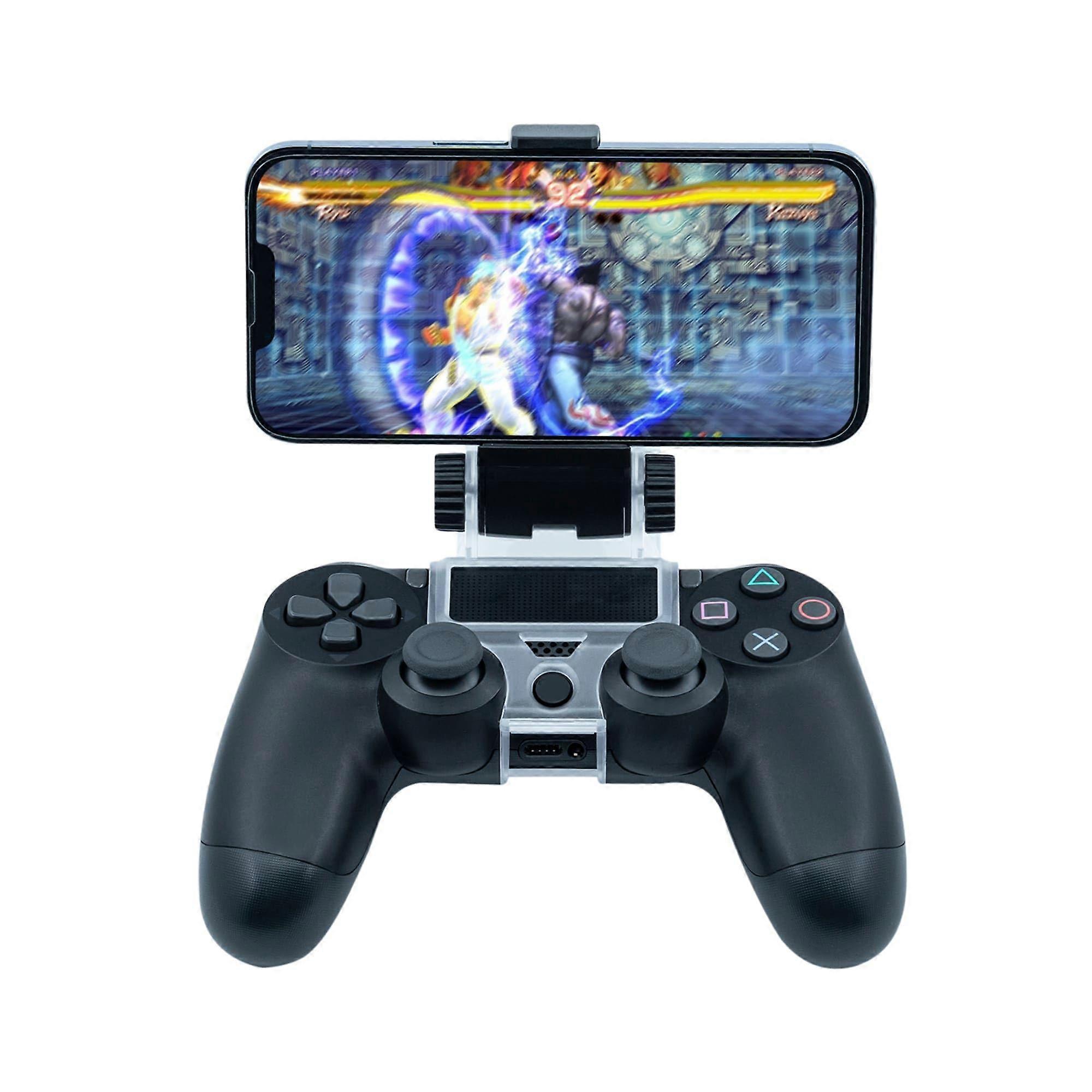 PS4 Smartphone Clip Holder for PS4, PS4 Slim, PS4 Pro Controller - Adjustable Mobile Phone Mount Accessory