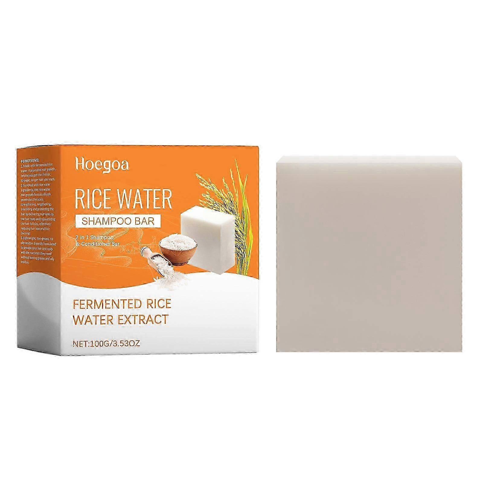 Savon nettoyant à l’eau de riz fermenté Hoegoa Cheveux hydratants cheveux doux nettoyant doux shampooing nourrissant pour le cuir chevelu
