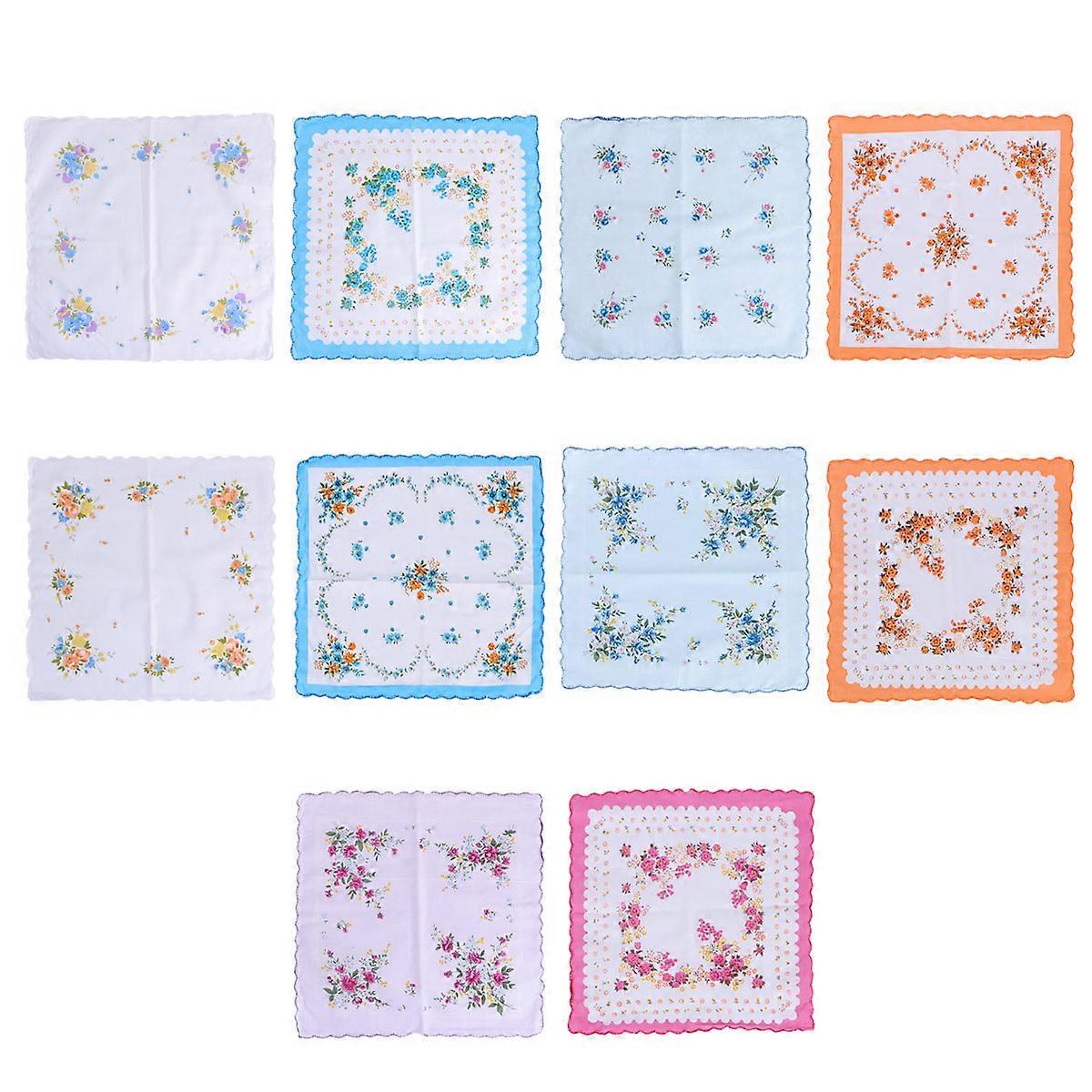 Here's a refined and professional product description based on your input:
**10PCS Small Cotton Flower Handkerchiefs – Soft Printed Towels with