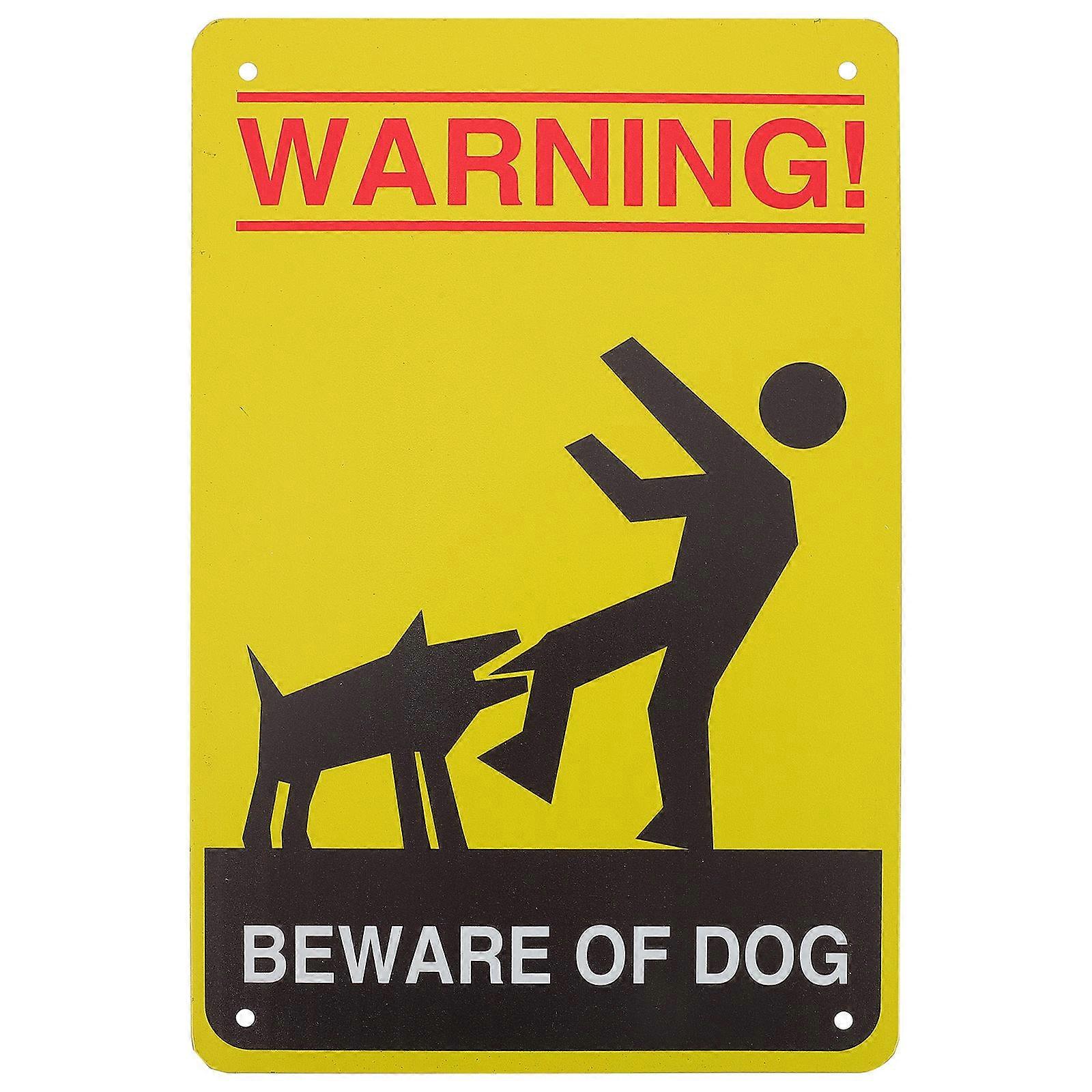 Dog Warning Signs Beware of Dog Signs Red Warning Sign Rectangular Shape 2Pcs