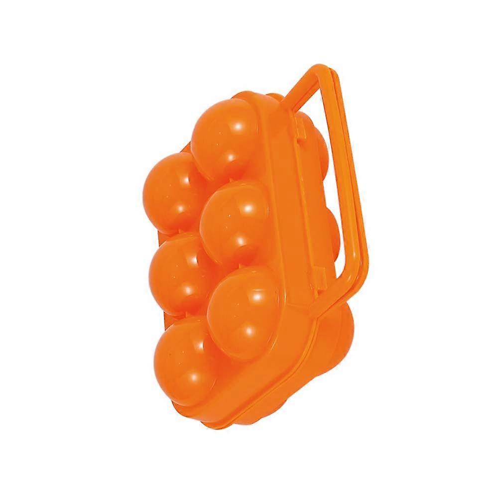 Plastic Egg Case Outdoor Use Safe Storage 16X15X7CM Orange 3Pcs