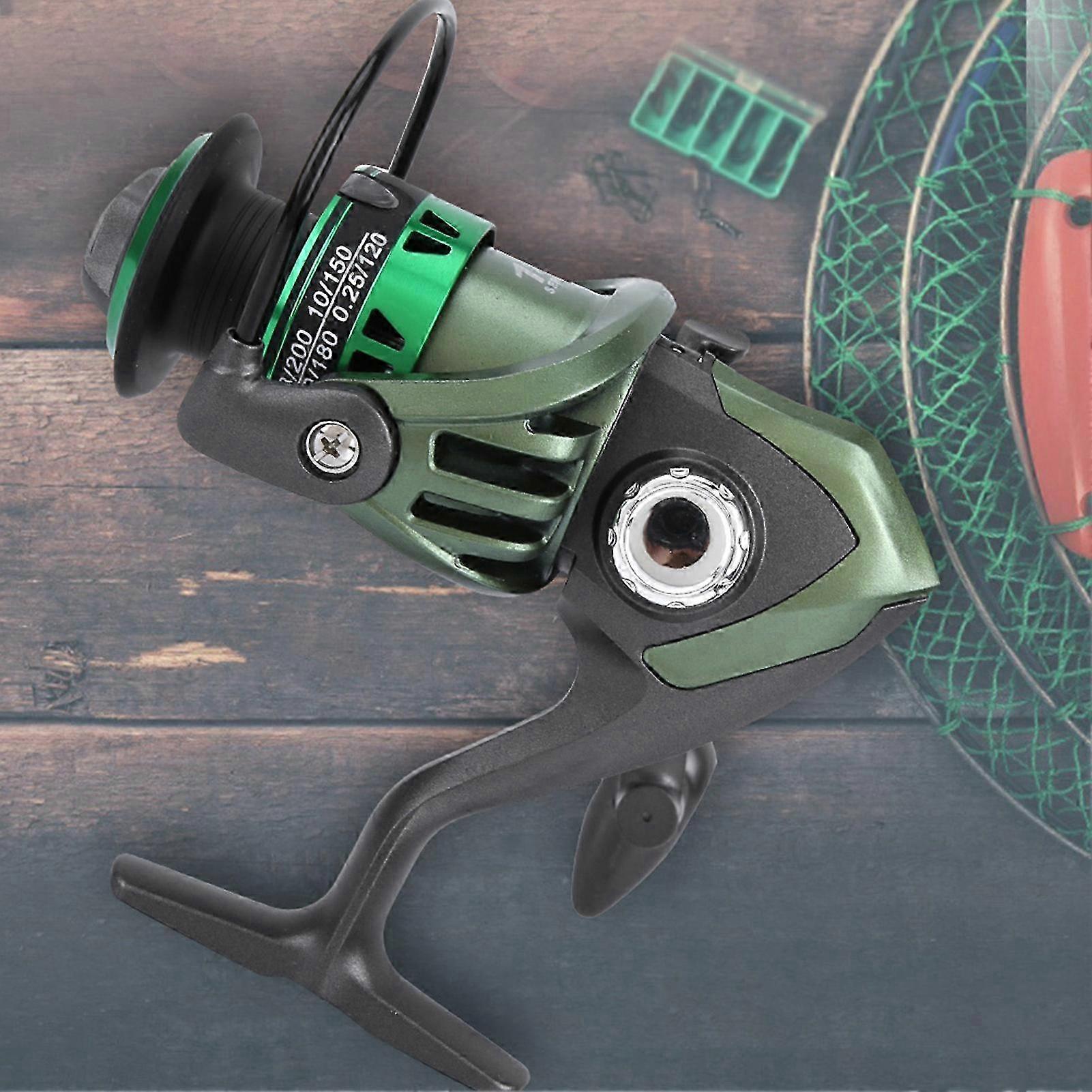Spinning Fishing Reel with Live Liner & Metal Handle - Green Fish Lure Accessory GCA1000 for Angling Enthusiasts