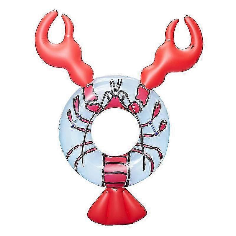 1pcs Inflatable Crawfish Swimming Circle Floating Bed, Lobster Swimming Ring Water Mounted Animal Floating Row, Net Red Large Swim Ring