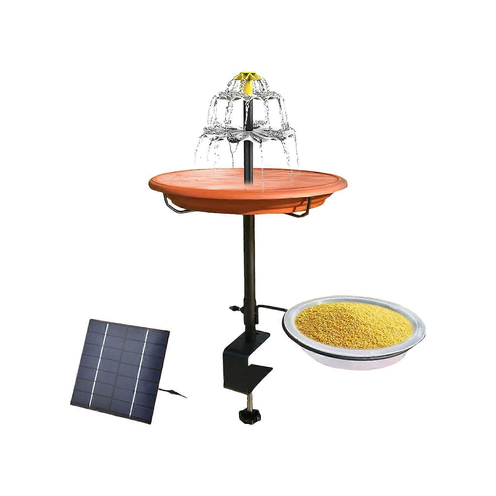 Solar Powered Detachable Bird Bath Fountain with Automatic Water Flows for Outdoor Garden Decoration and Bird Attracting
