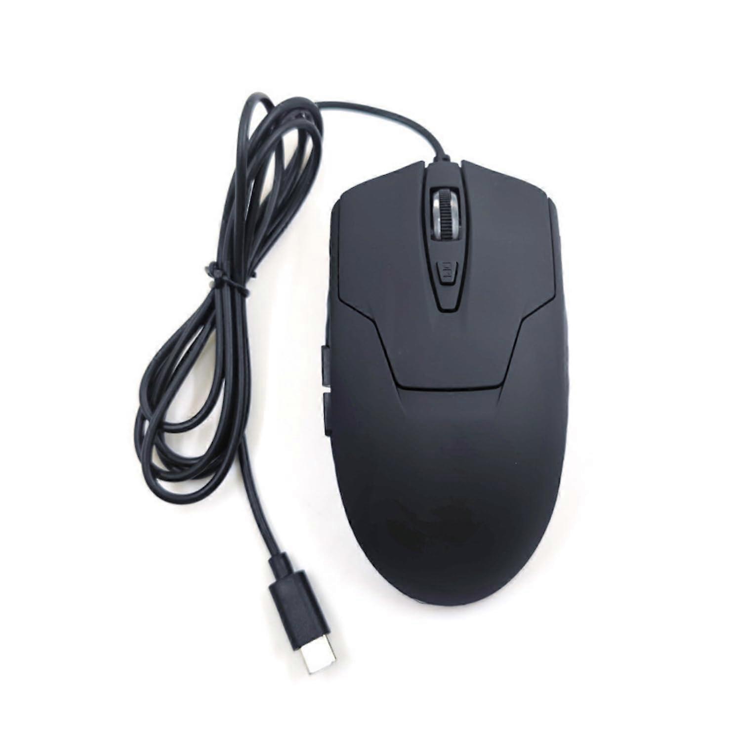 Wired USB C Mouse 6 Buttons Silent Click 4 DPI Ergonomic LED Backlight for Mac, Chromebook