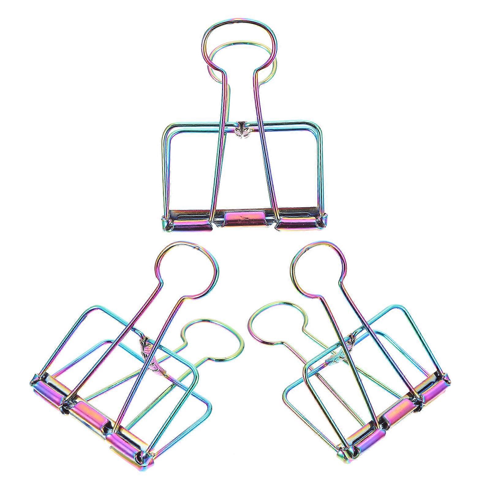 Decorative Paper Clips Long-Tail Notes Organization Office Supplies Multi-Colored Iron Binding 3Pcs