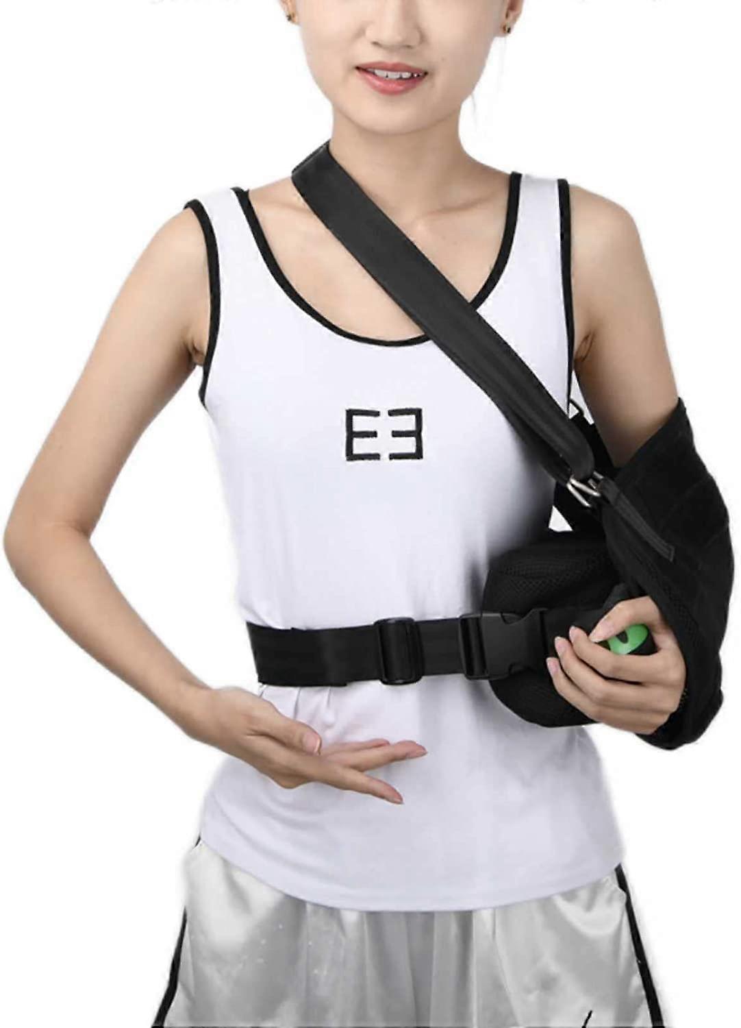 Joint Immobiliser Adjustable Shoulder Immobiliser Sponge Shoulder Abduction Fixation Splint Arm Fracture Sling Black