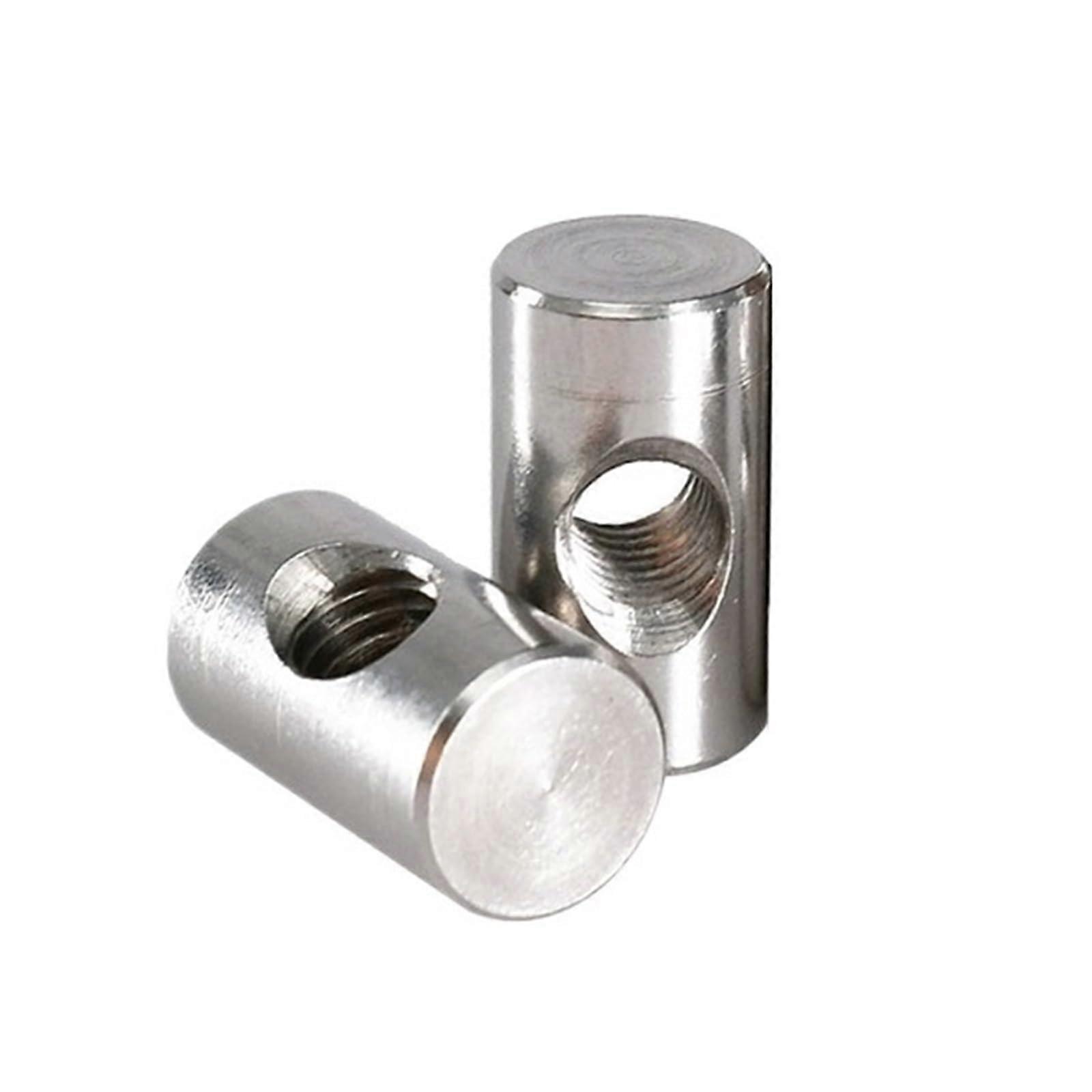 Barrel Nuts, M4 M5 M6 Cylinder Pin Dowel Cross Hole Hammer Embedded Nut 304 Stainless Steel (M4x14 20Pcs)