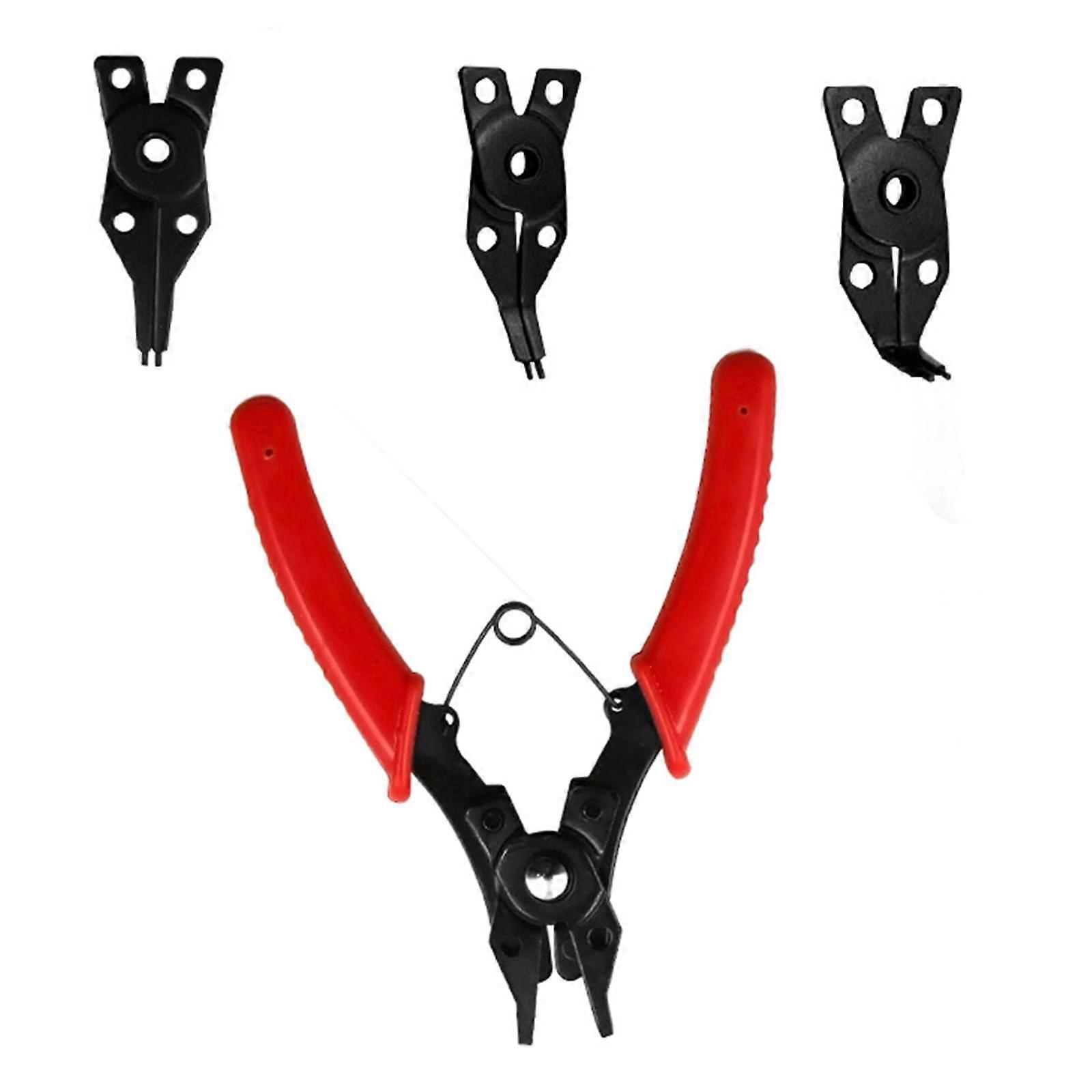 4in1 Multifunctional Snap Ring Pliers Crimping Tool Internal External Ring Remover Retaining Ring Pliers Ergonomic