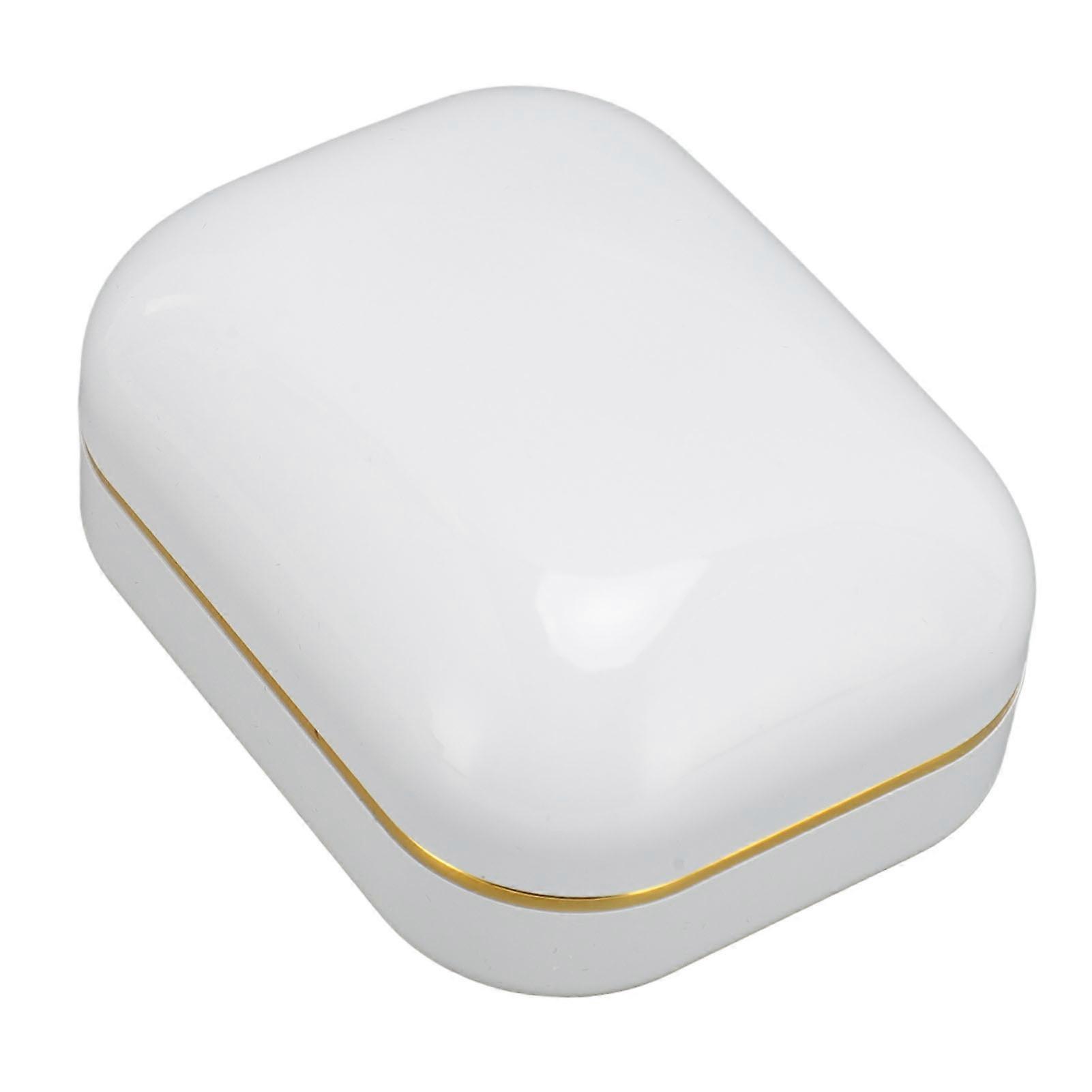 LED Light Pendant Box Necklace Display Case Durable Waterproof Large Capacity LED Light Necklace Holder Storage Case White