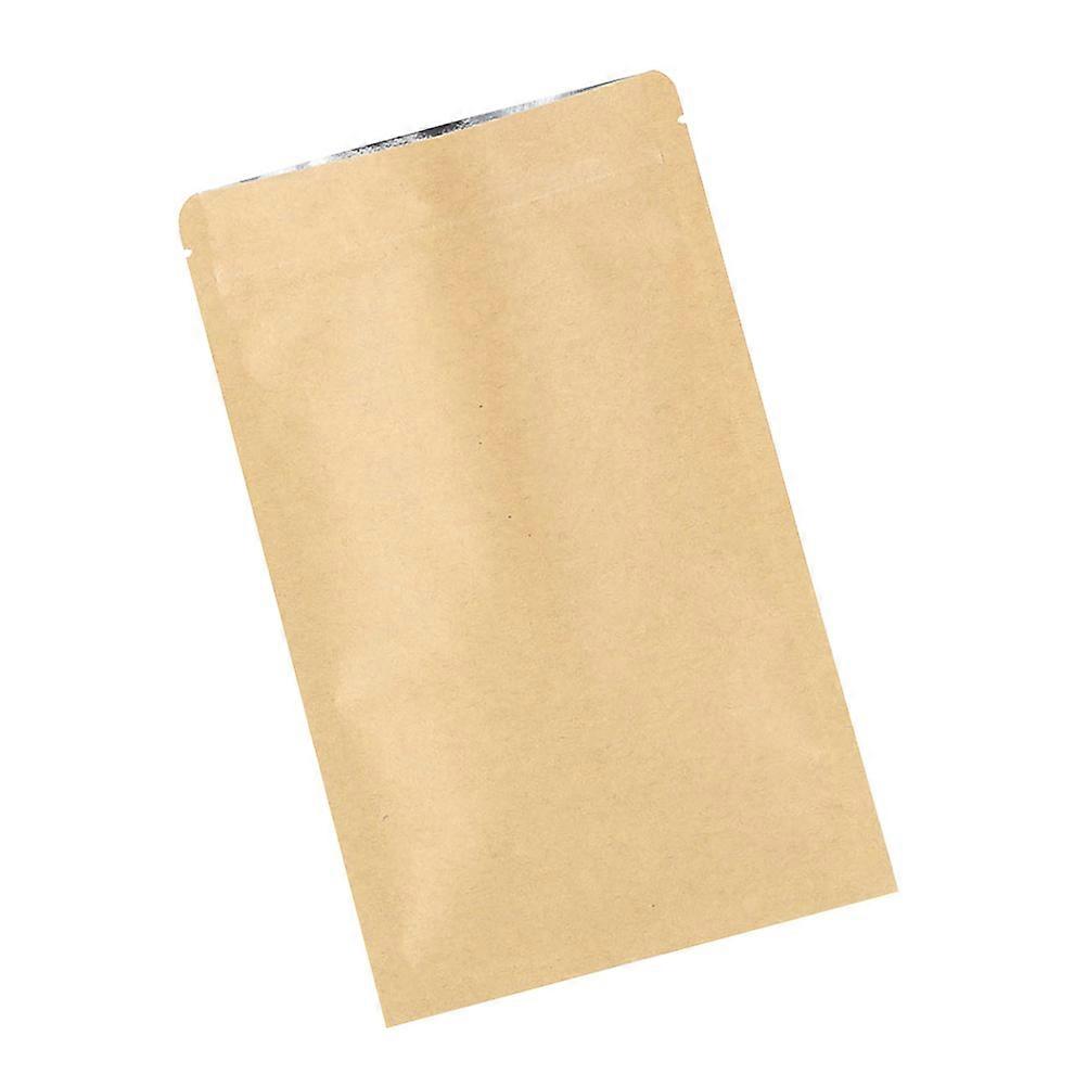 Kraft Paper Pouch Bag with Zipper for Food Storage Reusable Moisture Proof 13x18.5cm