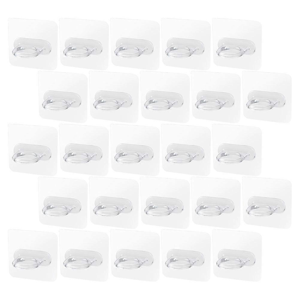 25pcs Self Adhesive Wall Hooks, No Drilling Curtain Rod Holders, Multi Functional Hangers for Bathroom, Kitchen & Home, Sturdy Design, Easy