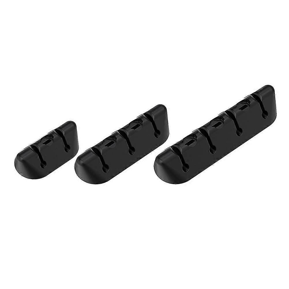3pcs Magnetic Cable Organizers for USB, Audio & Charging Cables – Desk Wire Management Clips for a Clean Desktop – Black
