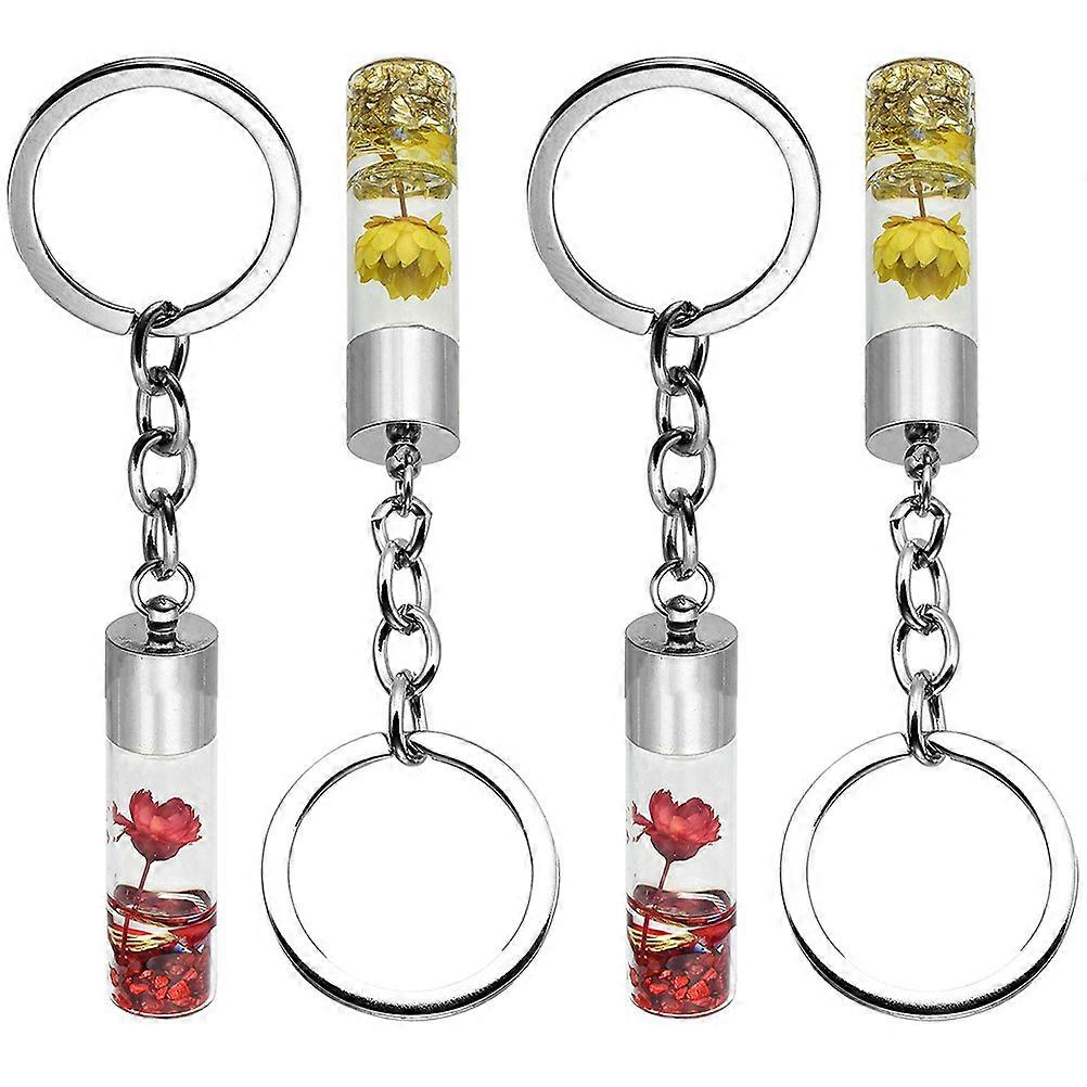 Dried Flower Keychain Creative and Delicate Design for Decor Multi and Iron Material