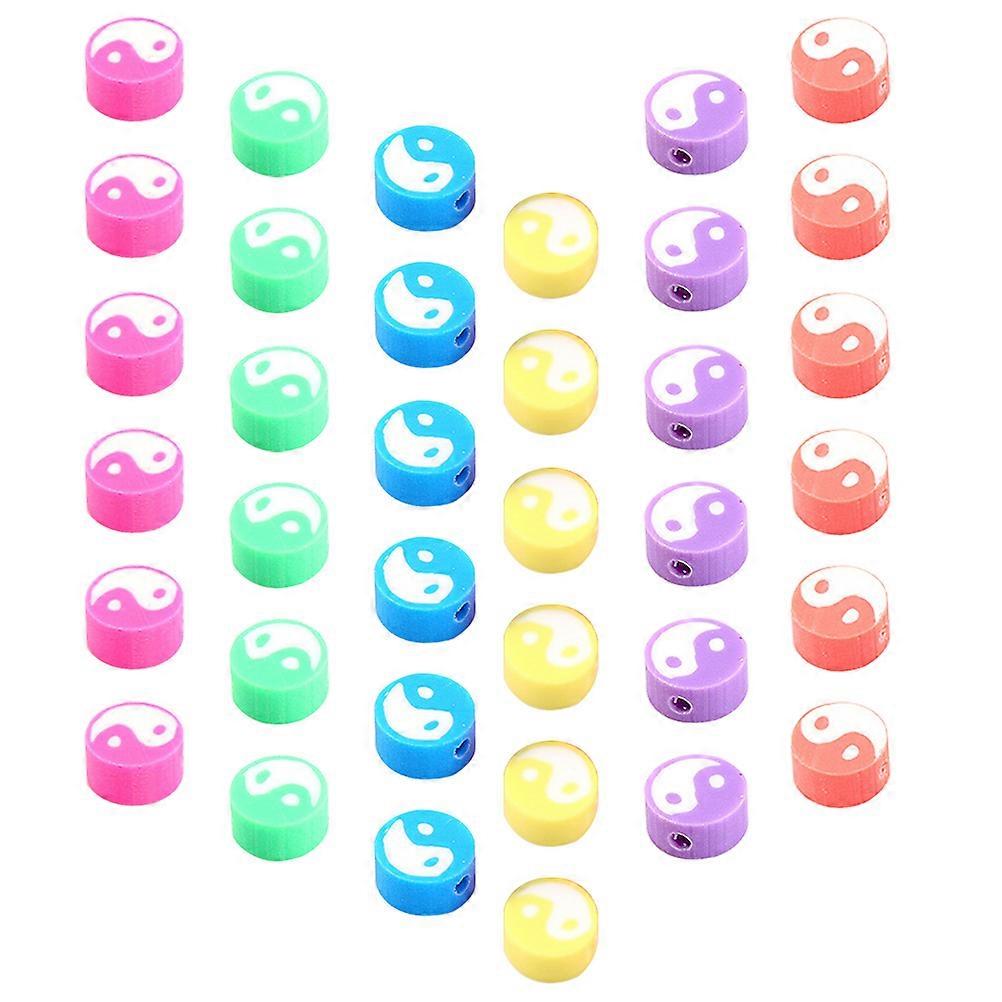 Beads for DIY Projects Polymer Clay Assorted Color Smooth Surface with Hole 2 Bags