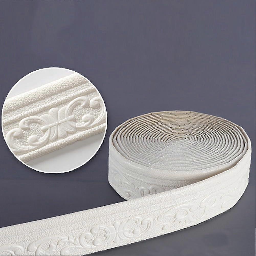 Edge Strips Waterproof, Easy Install, Decorative Foam-Cotton Borders White