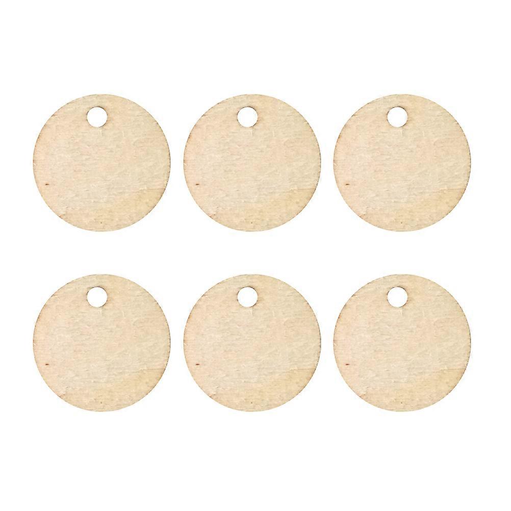 50pcs Wooden Slices with Hole for DIY Crafts, Scrapbooking, Tags, Decoration, Painting & Embellishments