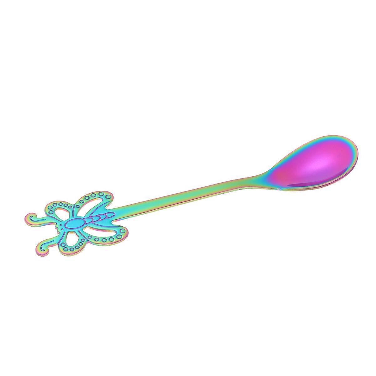 Stainless Steel Fruit Fork Spoon Set for Eating Fruit Multi Color Easy to Clean Comfortable Grip