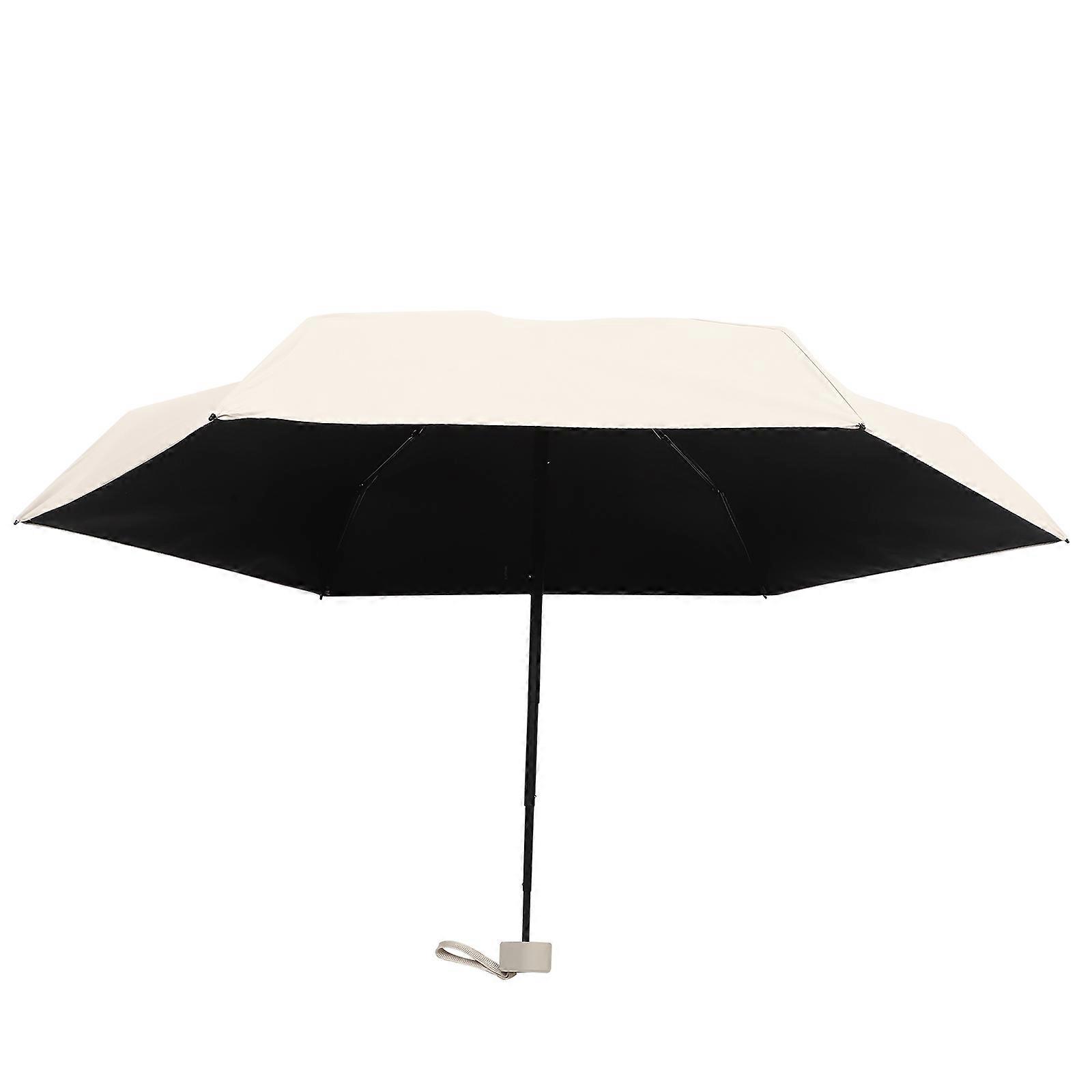 UV Protection Compact Folding Umbrella with Non Slip Grip, Wind Resistant Travel Umbrella with Black Coating, Manual Open Parasol for Sunscreen