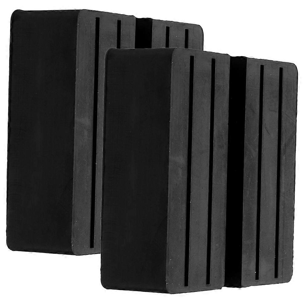 2Pcs Slotted Jack Pads Rubber Guards Frame Rail Protectors Auto Jack Mat