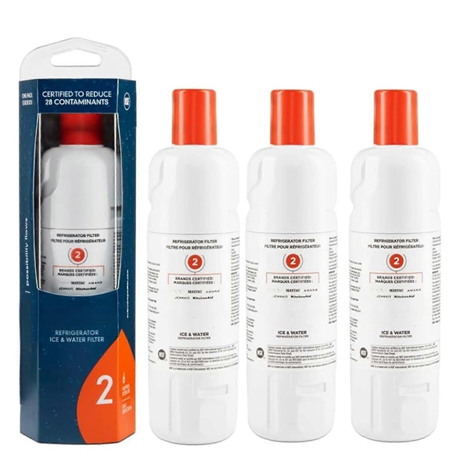 Water Filter Water Fridge Filter 2, Compatible with Whirlpool, EDR2RXD1 Element W10413645A WRF989SDAB (3 Pieces) 3 Pieces.
