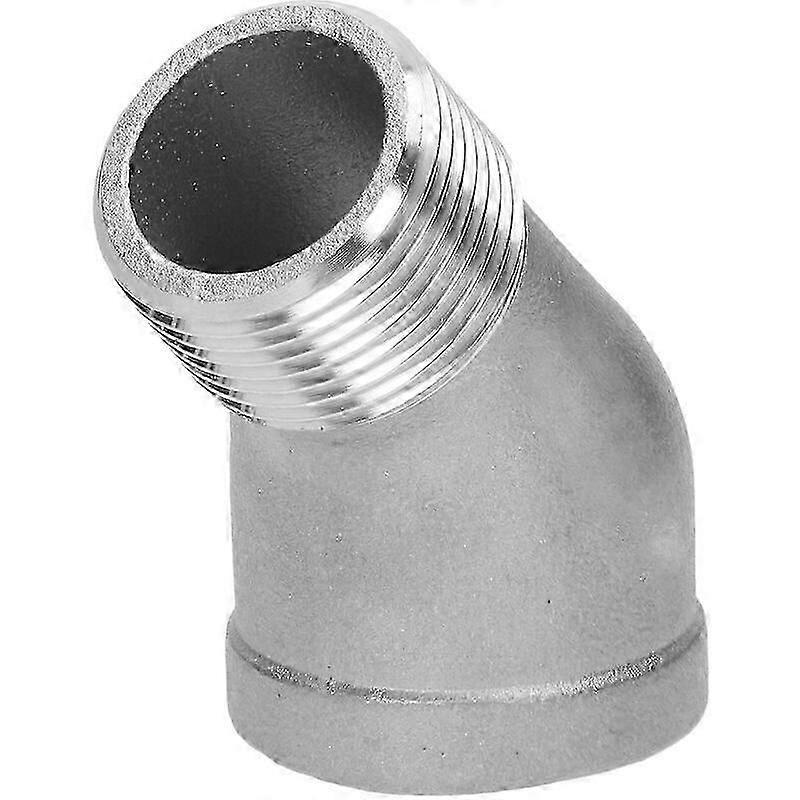 3/4" Stainless Steel 45 Degree Elbow, External Thread & Internal Thread, Connector, Elbow, Pipe Fitting, Silver, One Piece