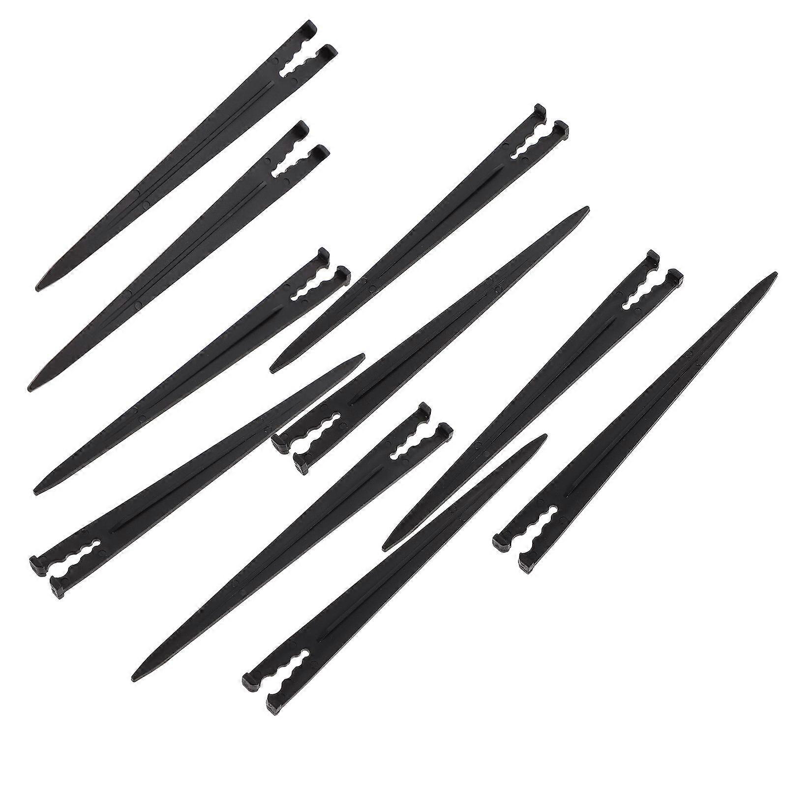 Hose Guide Spike Garden Hose Support Drippers Gardening Accessories 14.50X1.70X0.70CM Black Plastic 100Pcs