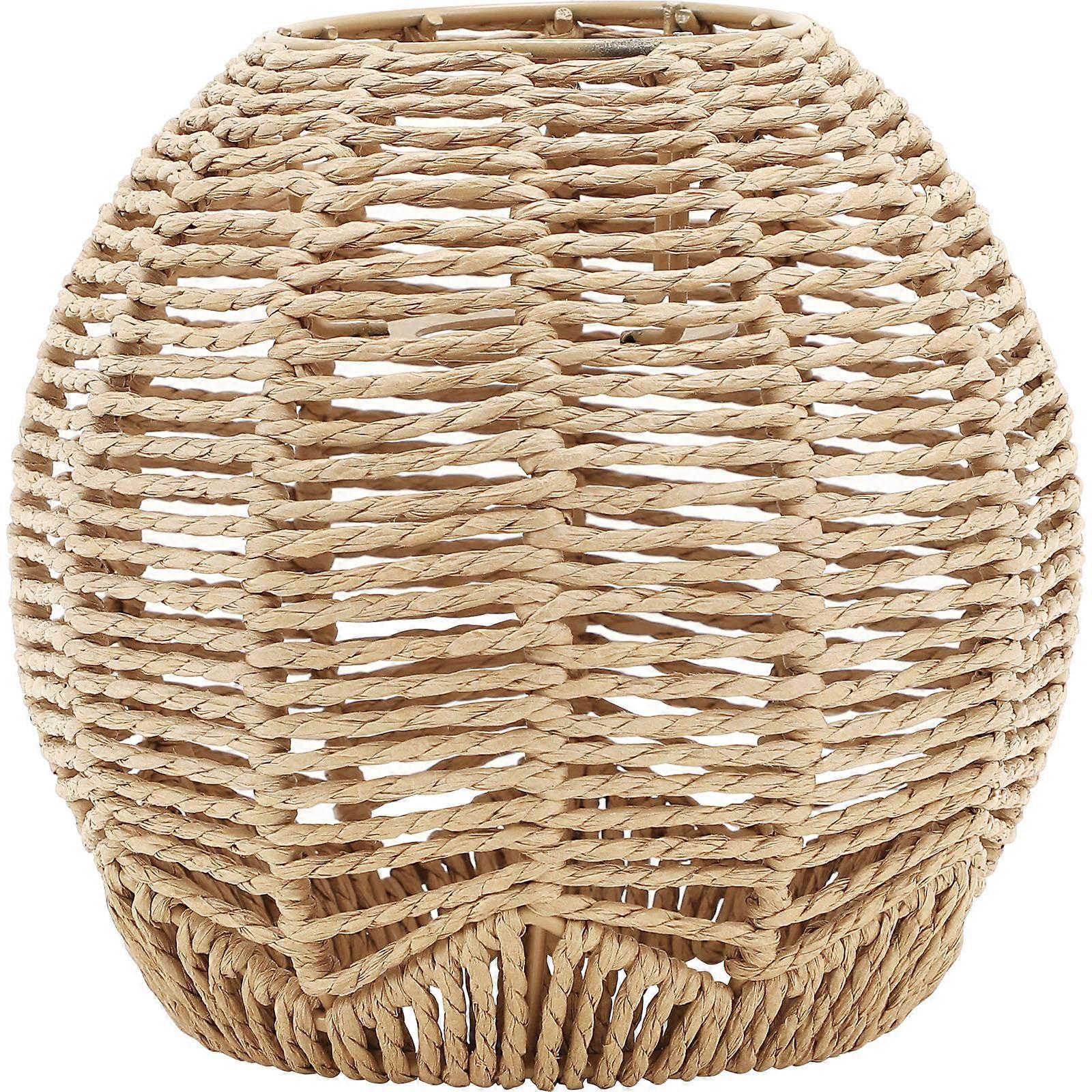 Faux Rattan Lamp Shades Paper Material Ceiling Pendant Light Cover Classic Design Easy to Install for Cafe Club 1Pcs