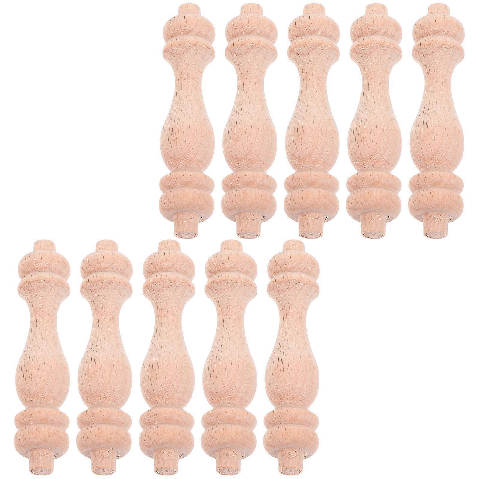Wooden Baluster Spindles Craft Wood Slices Diy Projects Furniture Decoration Khaki 8.20X1.80X1.80CM Decorative 10Pcs