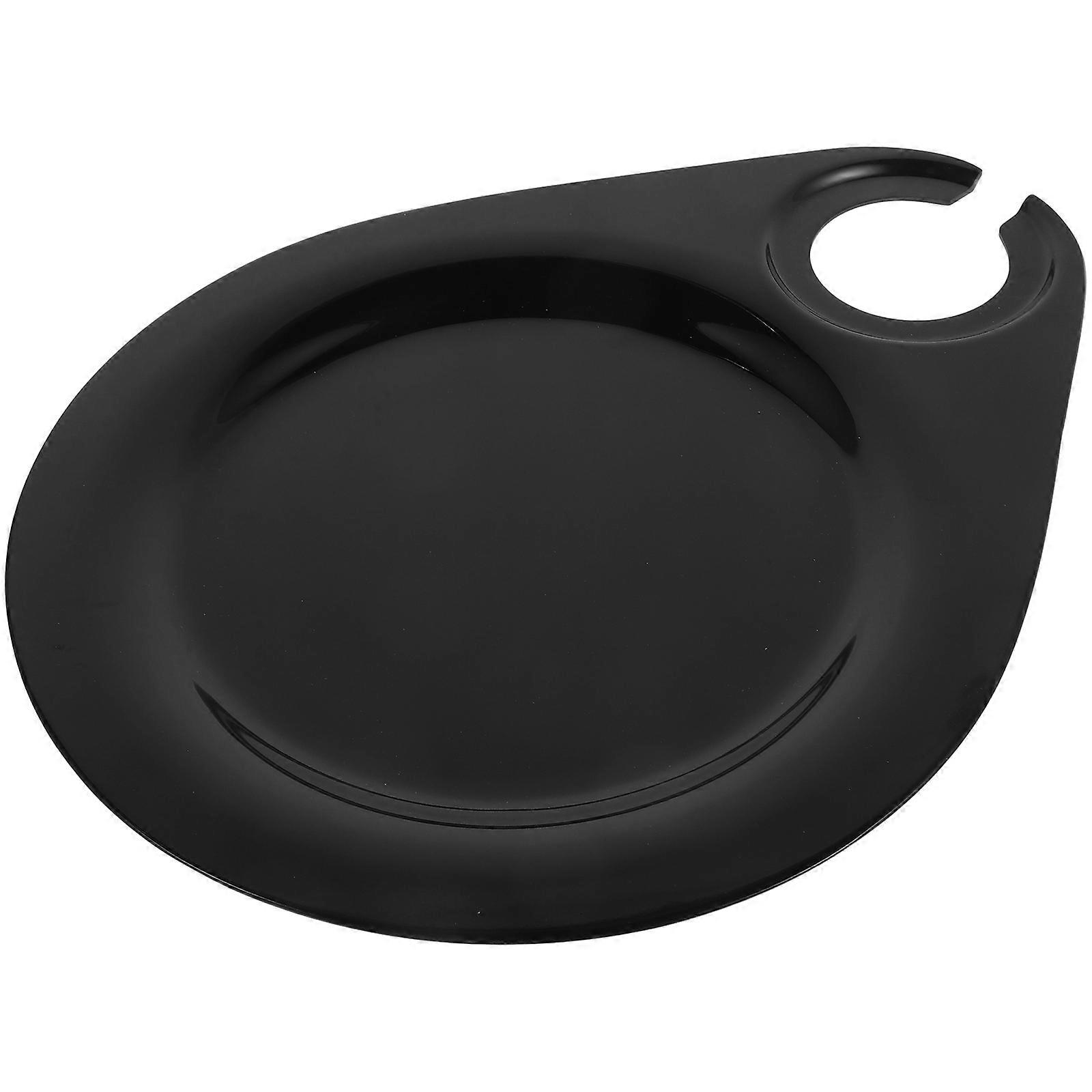 Assiette à apéritifs et à cocktails noire avec porte-verres pour les fêtes