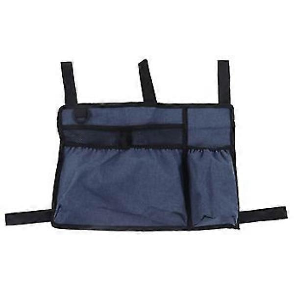 حقيبة تخزين مشاية من قماش أكسفورد مع جيوب متعددة ، حقيبة تخزين كرسي متحرك معلقة جانبية ، سلة مشاية زرقاء