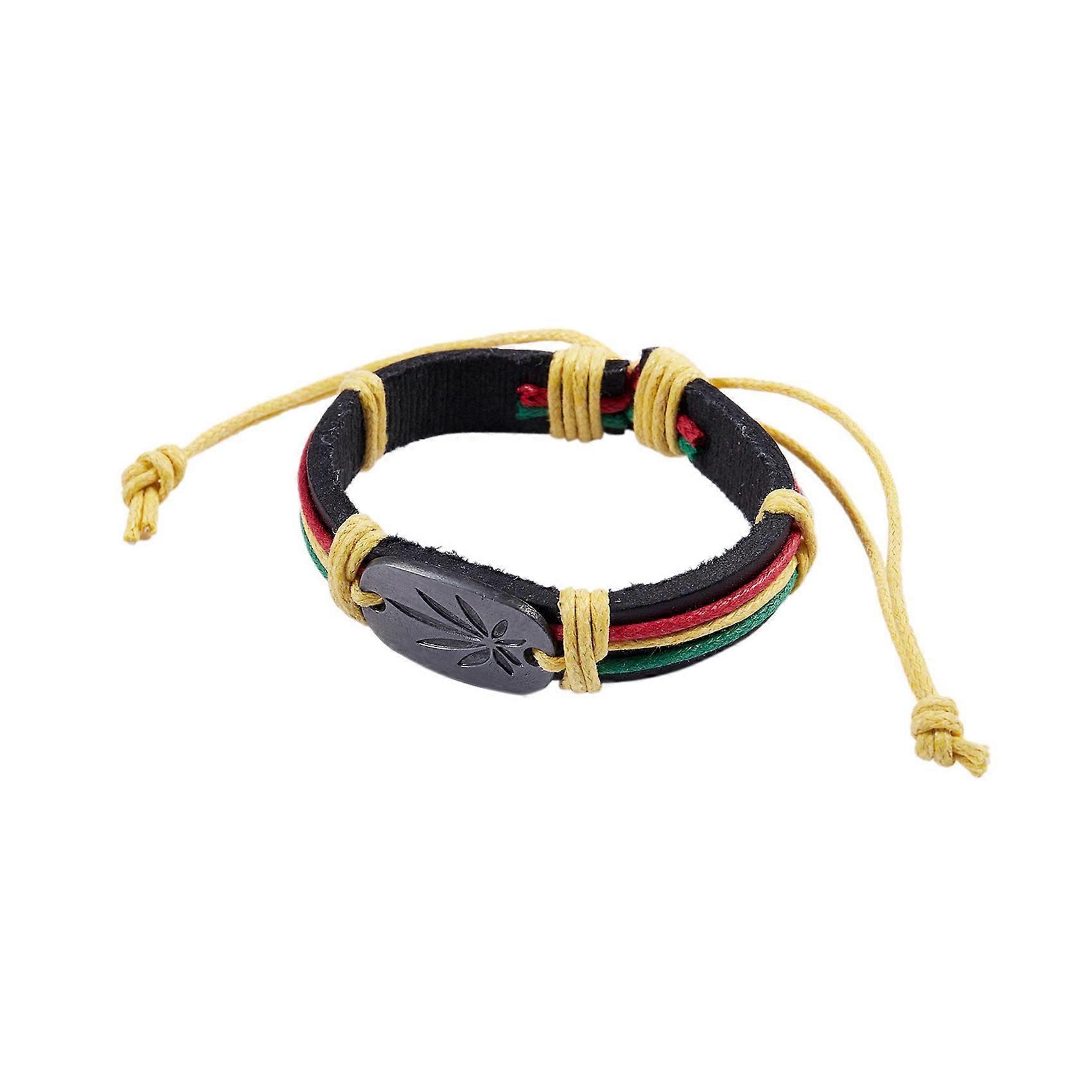 2X Pulsera de cuero Rasta Jamaica