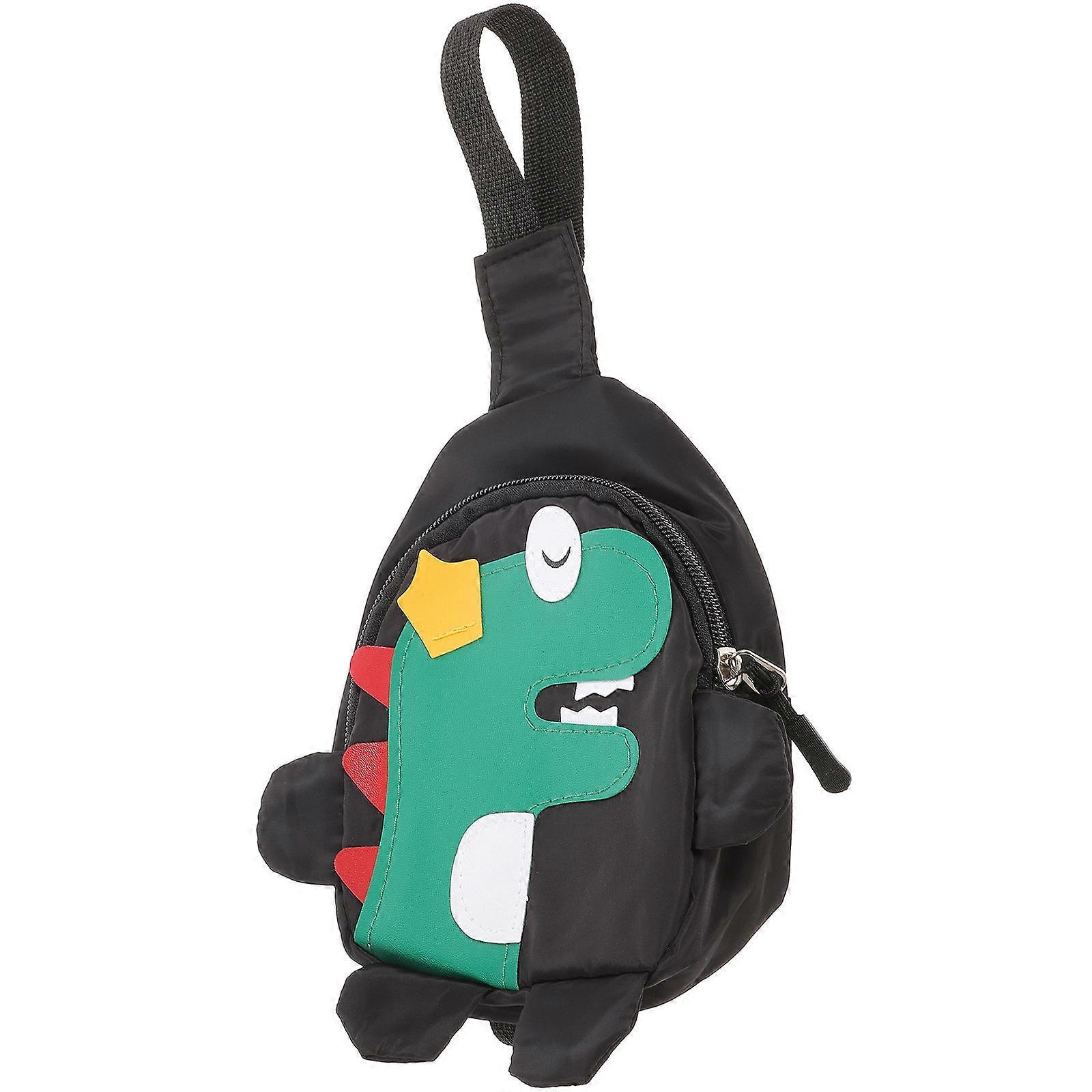 Stylish Dinosaur Waist Pack Made of Canvas Black Color for Storage and HandsFree Convenience 10.5 Inches