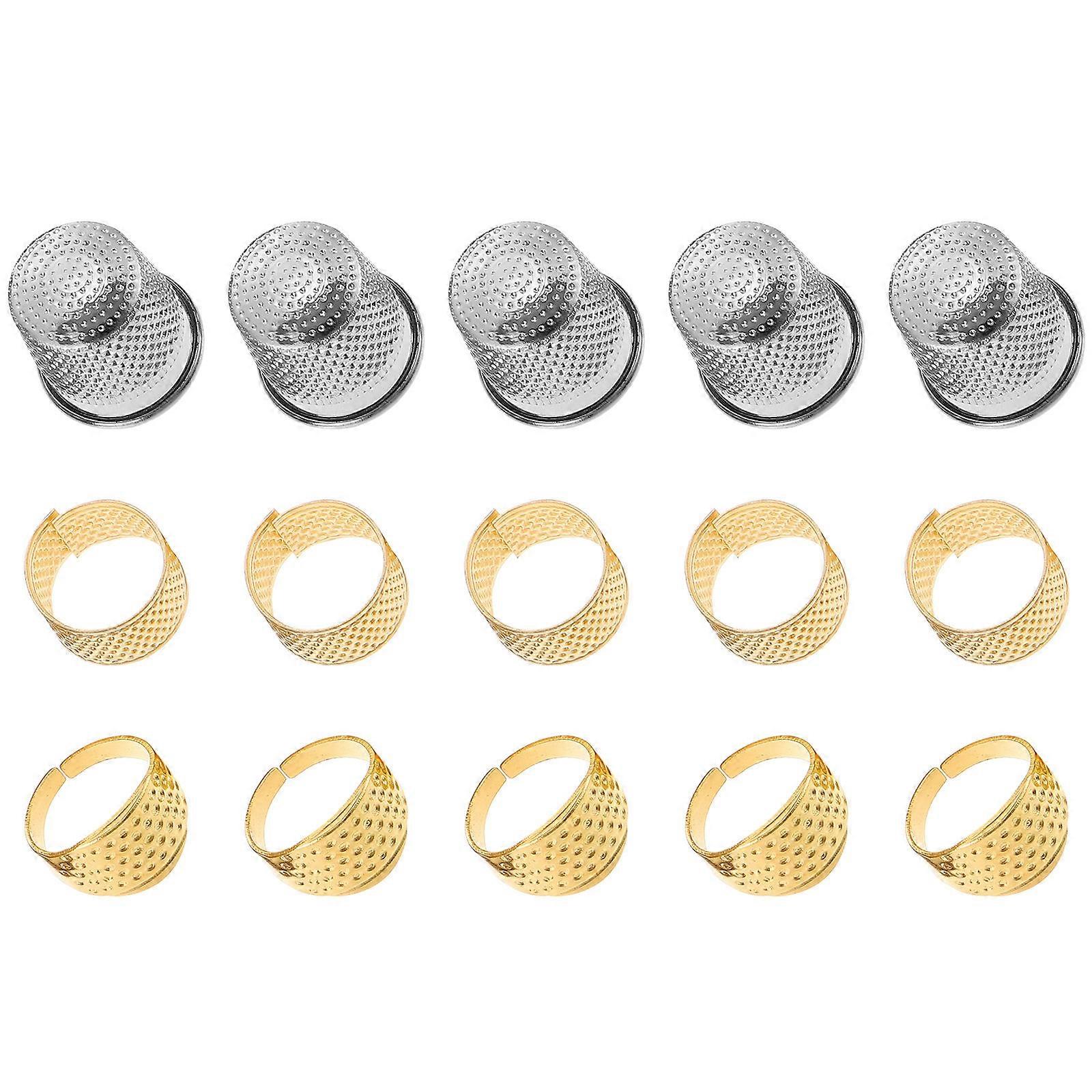15pcs Sewing Thimble Practical Finger Protector for Sewing in Assorted Color Lightweight and Durable