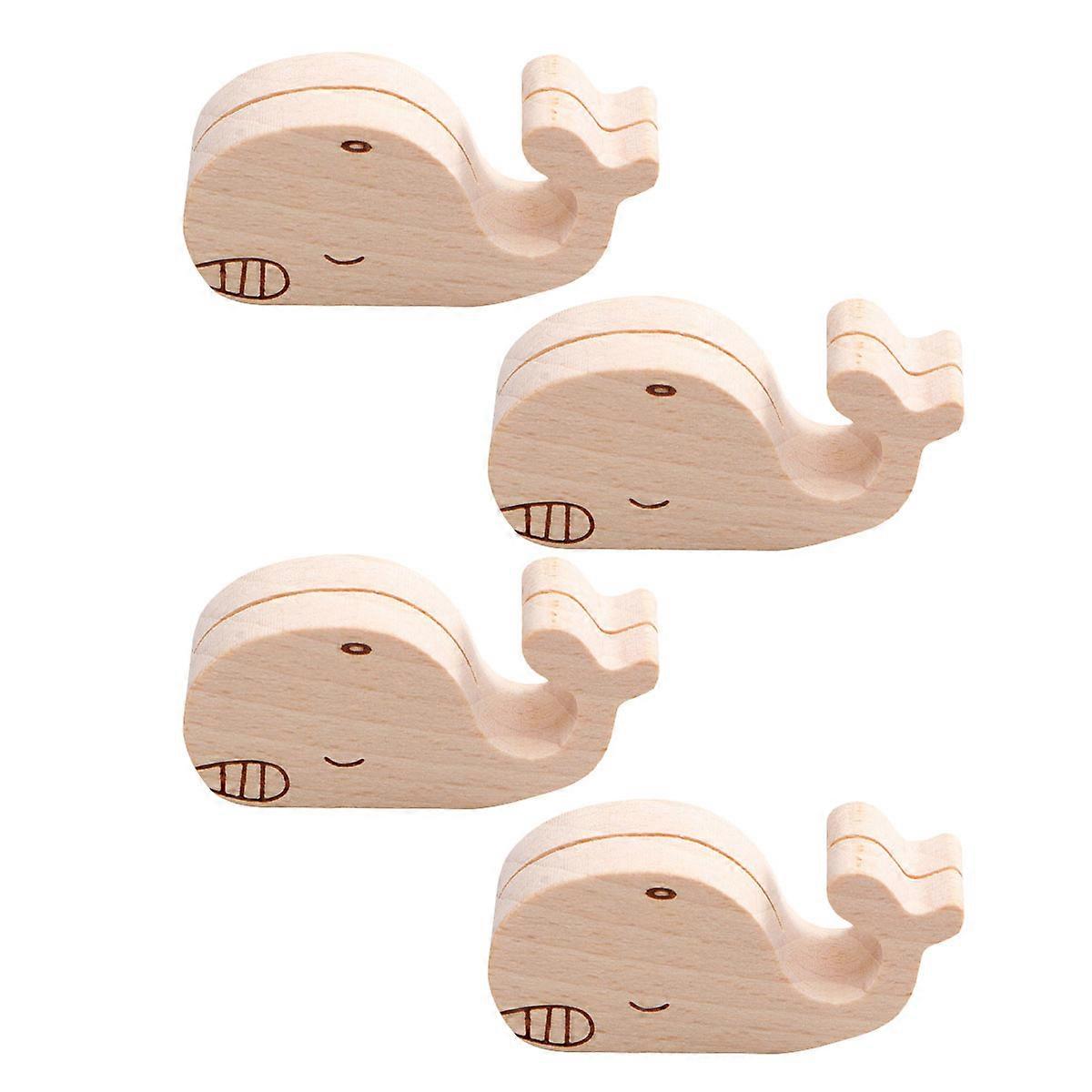 Chic Khaki Wooden Message Folder and Photo Clip Set of 4 for Home Office Decoration