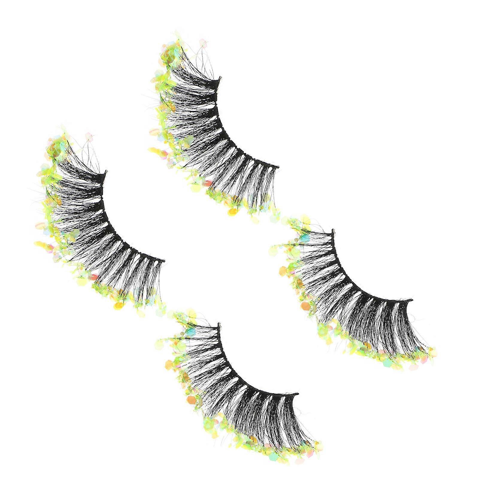 2 Pairs Sequins False Eyelashes Women Sequins Extension Eyelashes Fake Eyelashes