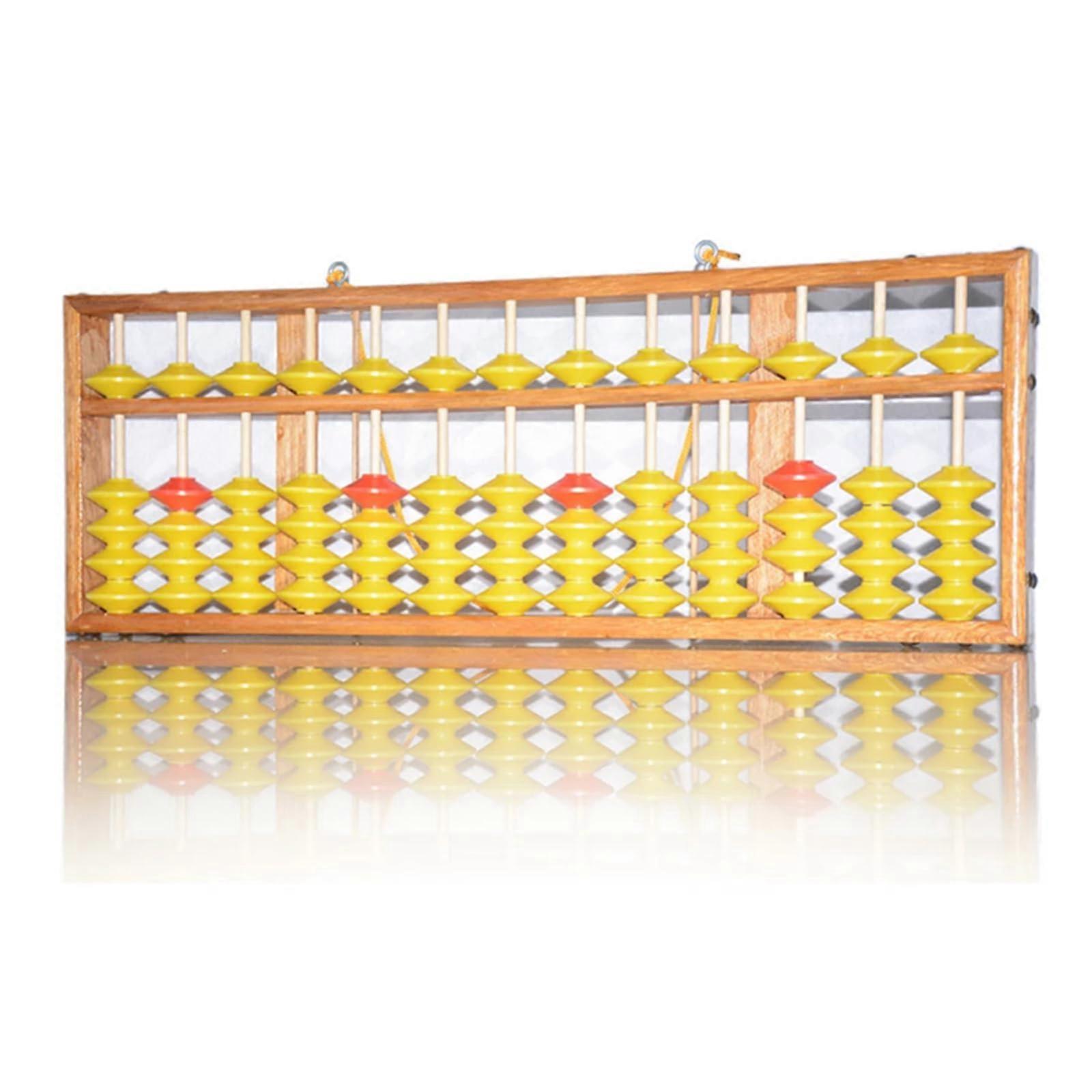 Chinese Abacus 13 Column, Wooden Abacus, Math Counting Tool for Students