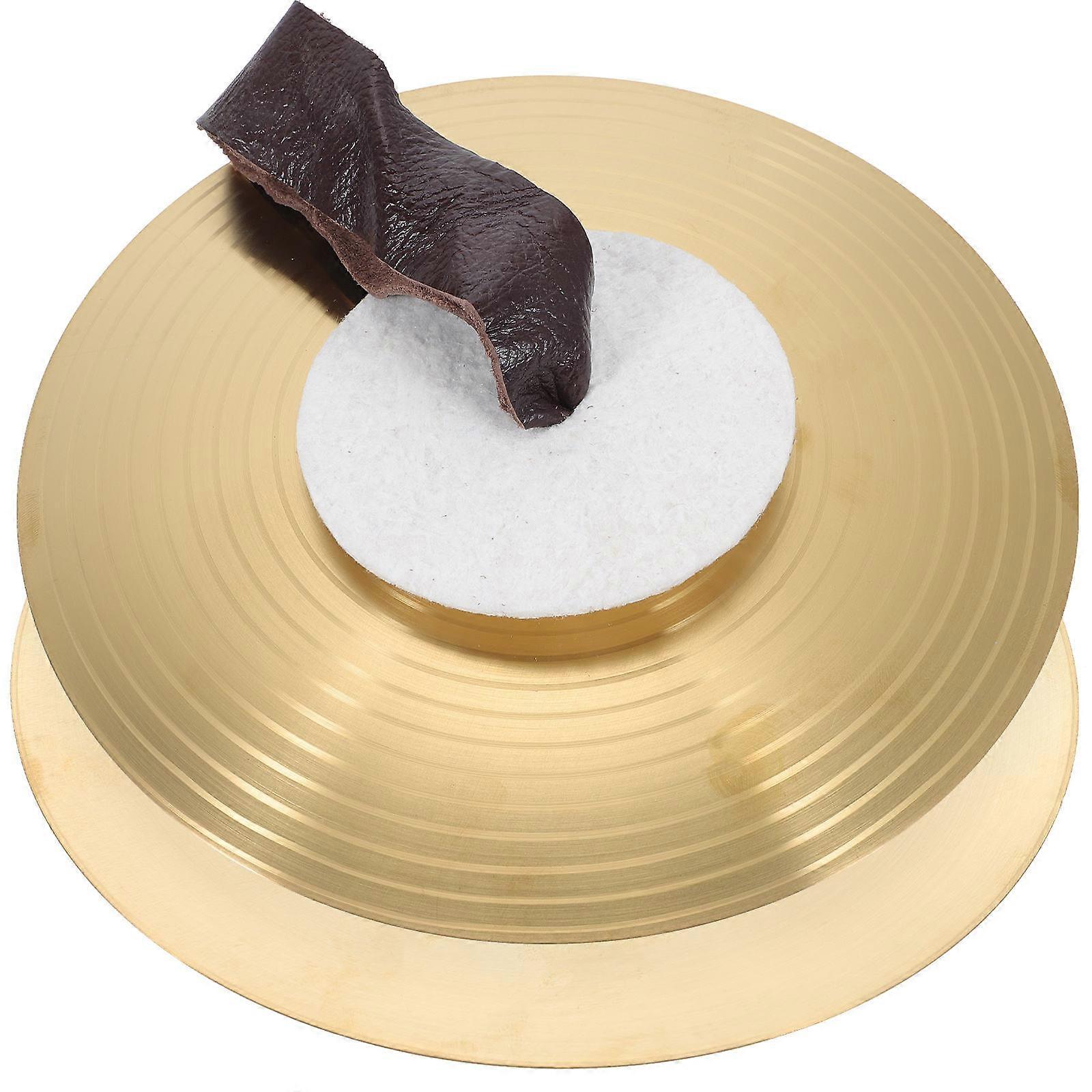 Hand Cymbals Set Small Alloy Hand Cymbals Performance Band Percussion Instrument Golden 19.70X19.70X1.00cm Rhythm Training 1 Pair