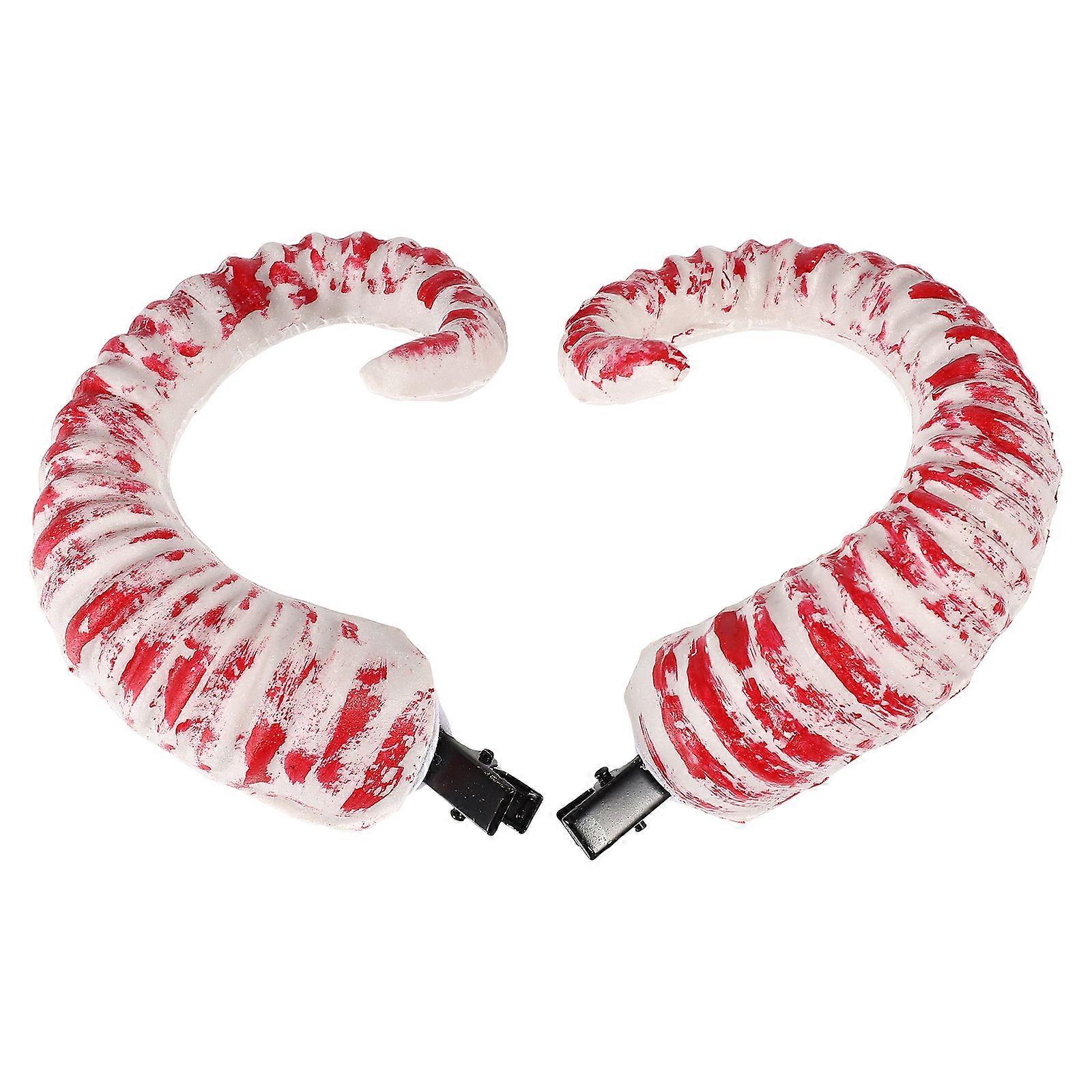 Punk Gothic Horn Shape Hair Decoration For Cosplay Events And Halloween Parties Stylish Accessory 1 Pair