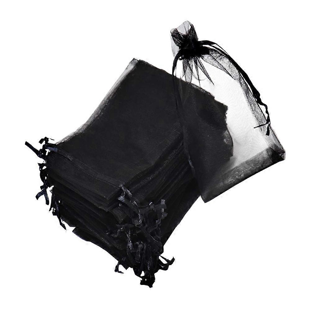 Wrapping Drawstring Pouch 100Pcs Jewelry Storage For Daily Items Black Compact Design Convenient For Work