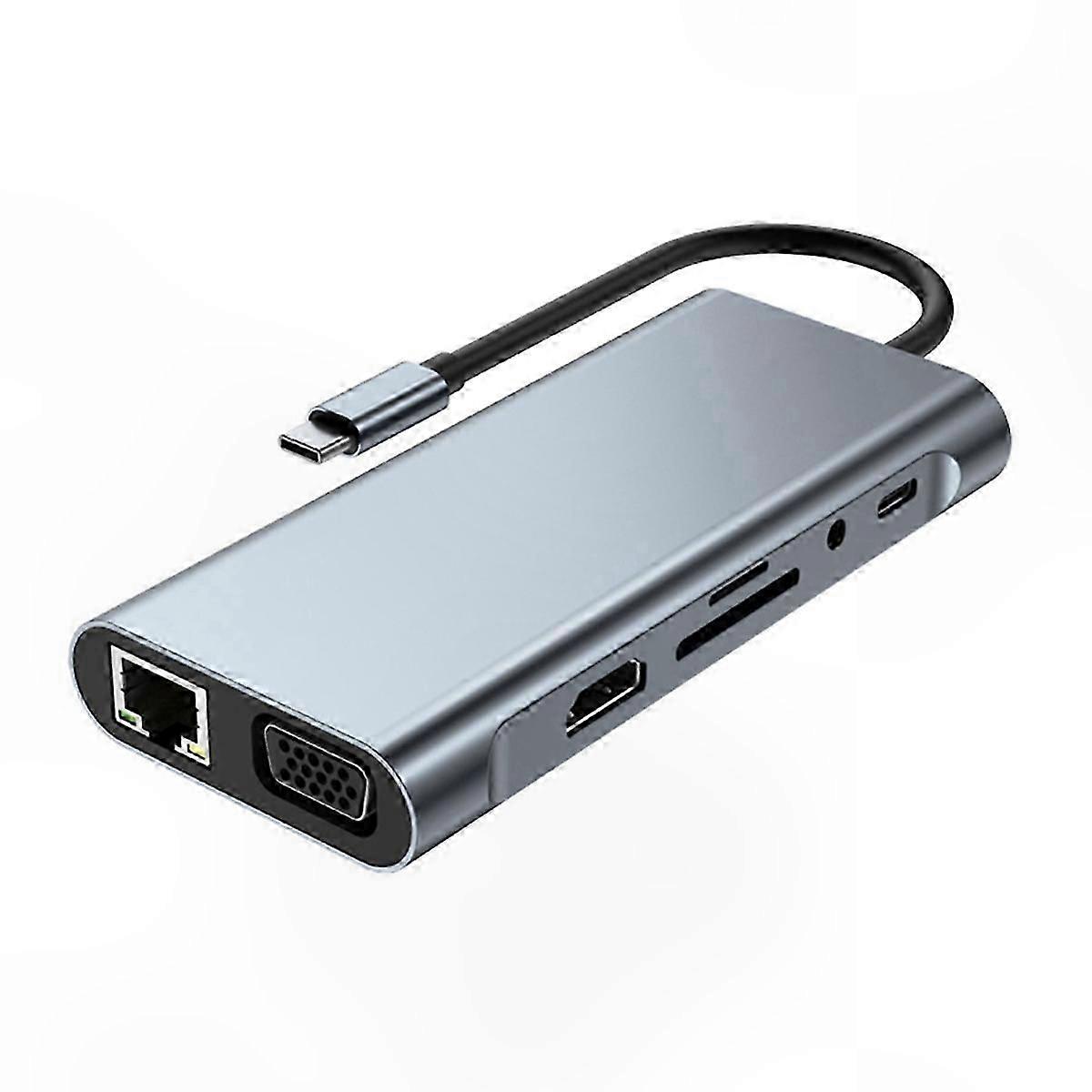 4K USB C Hub Adapter with Docking Station for Type C Devices