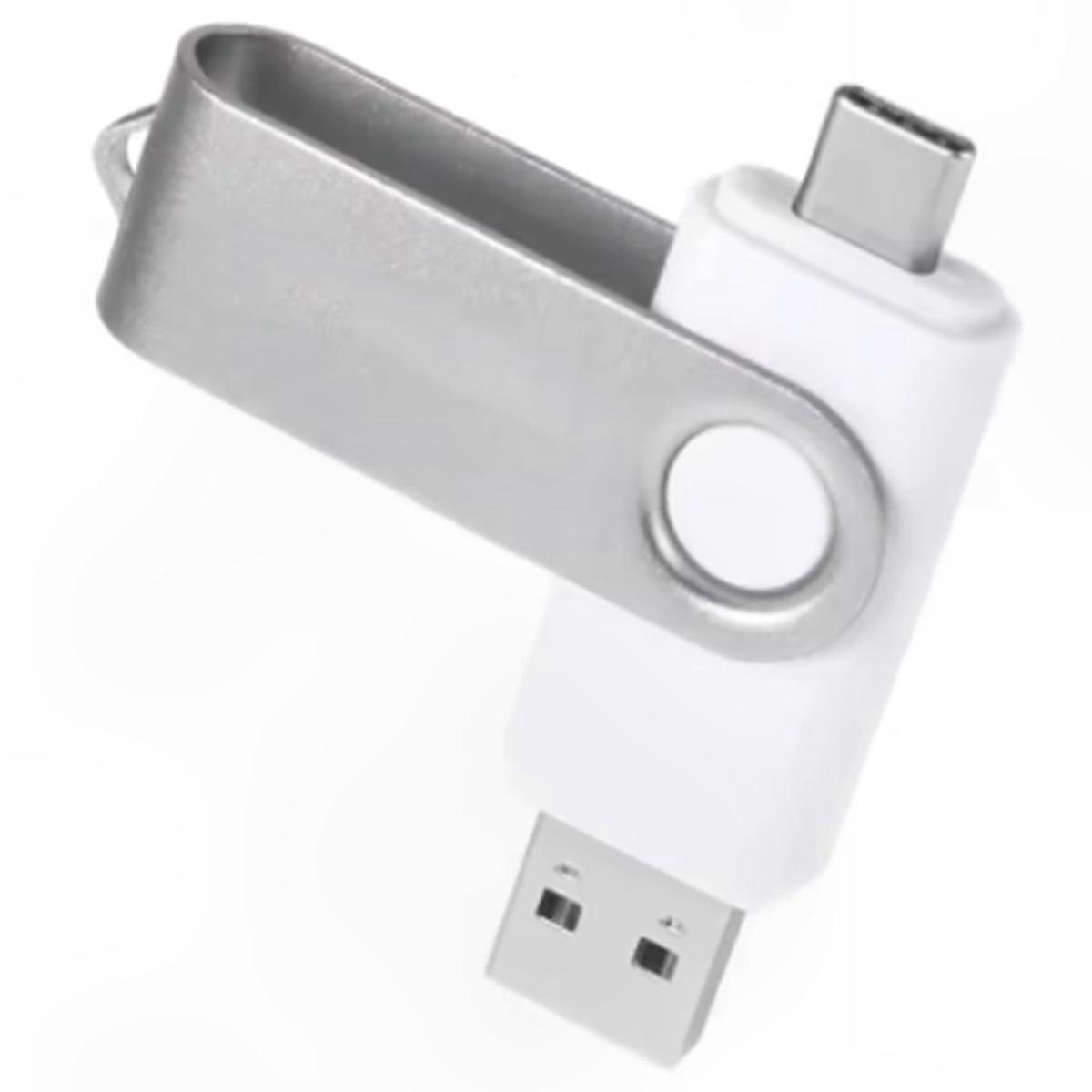 Rotating USB Type-C Flash Drive Memory Stick Data Storage Device Portable External Drive Adapter for Computers and Smartphones